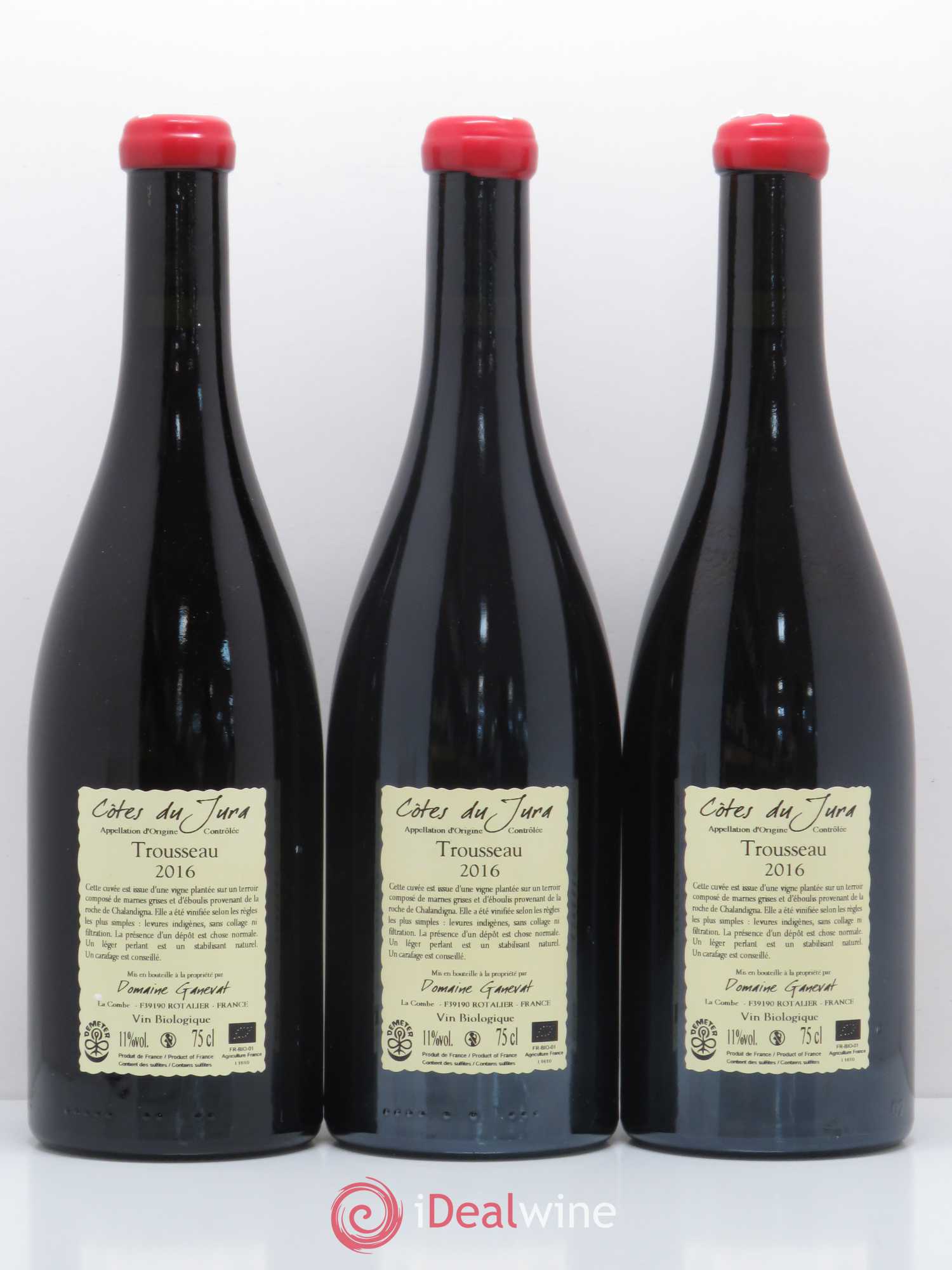 Côtes du Jura Plein Sud Jean-François Ganevat (Domaine) Trousseau  2016 - Lot de 3 bouteilles - 1