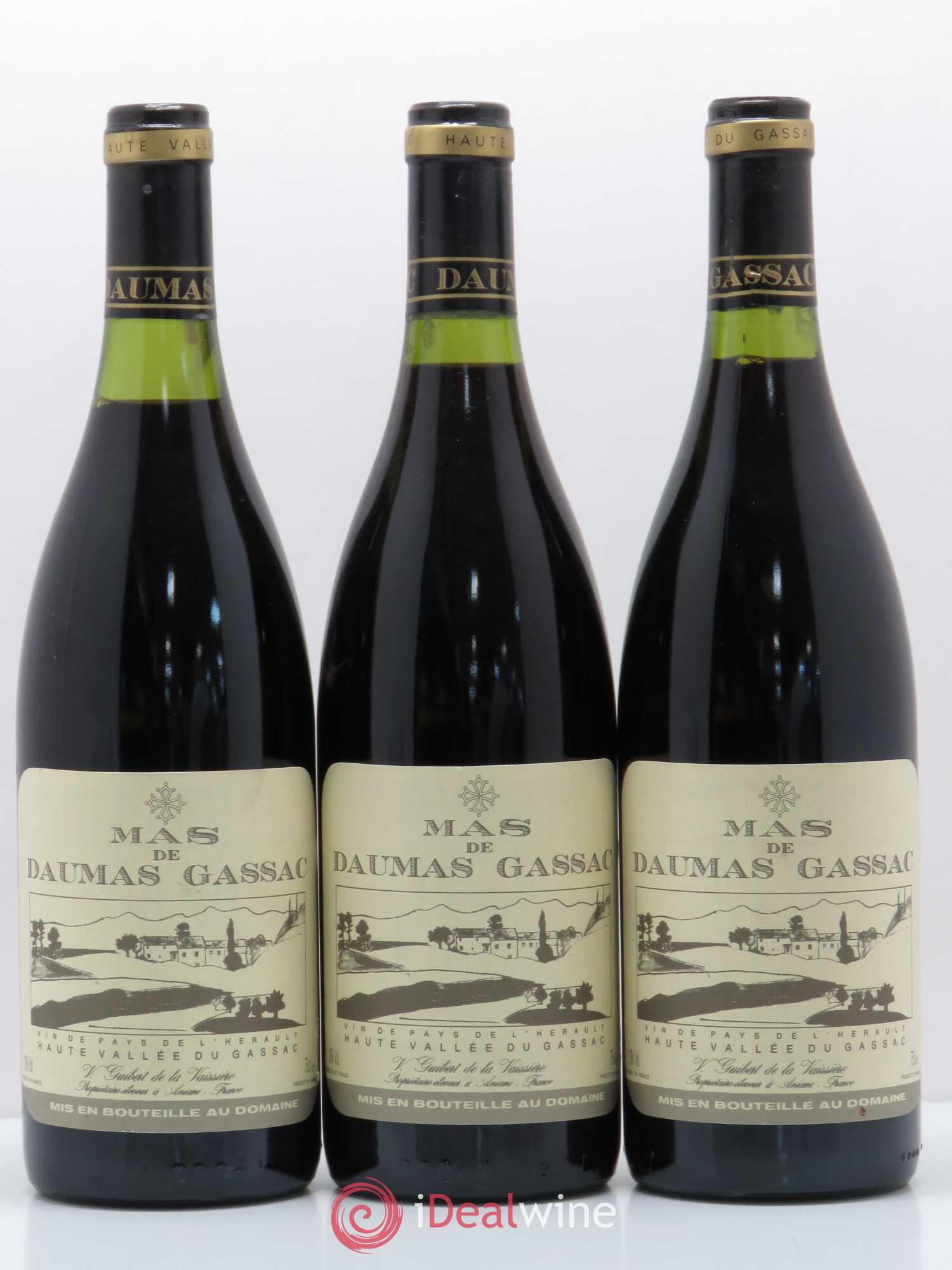 Pays d'Hérault Mas de Daumas Gassac 1989 - Posten von 3 Flaschen - 0