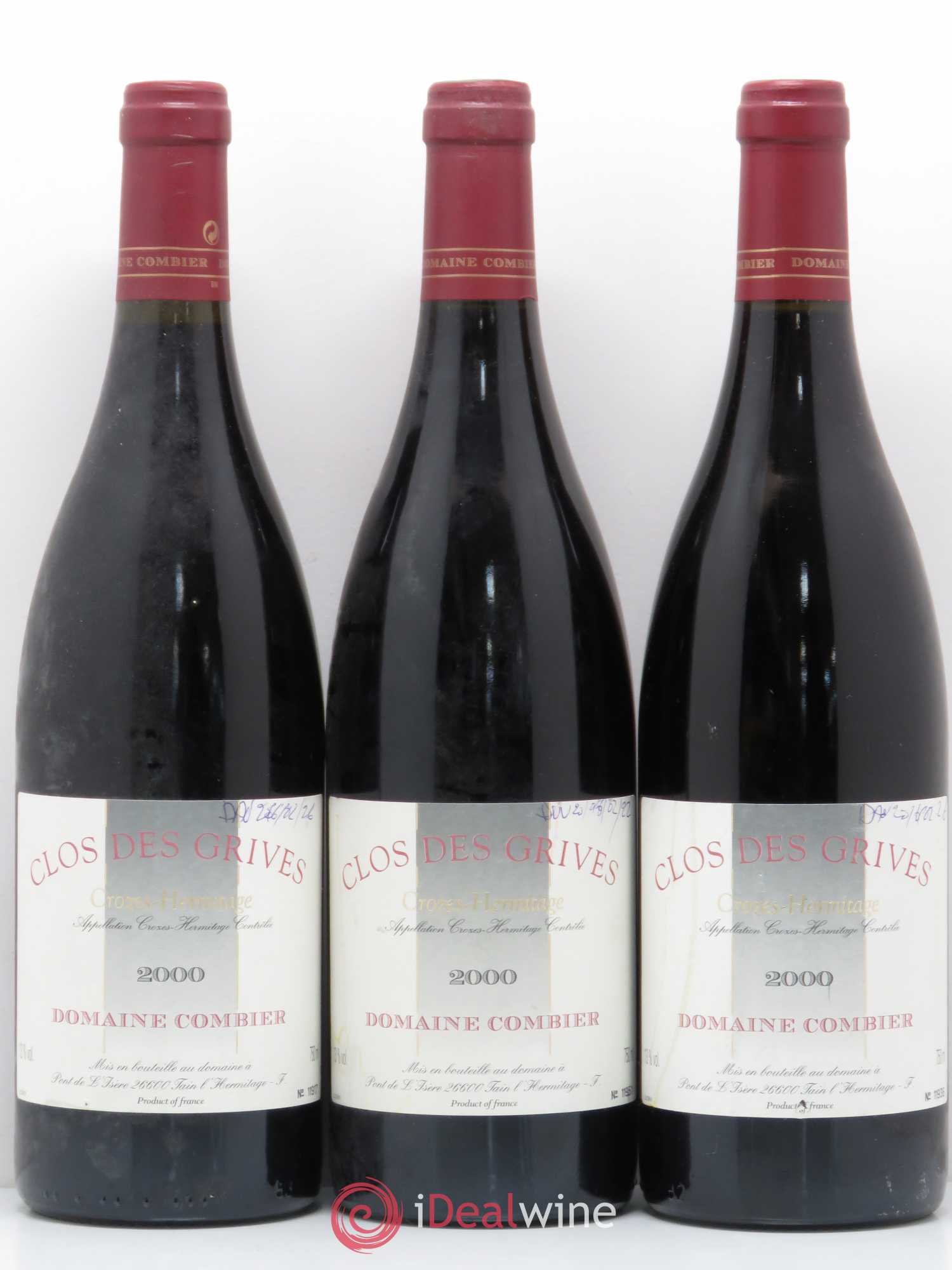 Crozes-Hermitage Clos des Grives Combier Clos Des Grives Combier 2000 - Lot de 3 bouteilles - 0