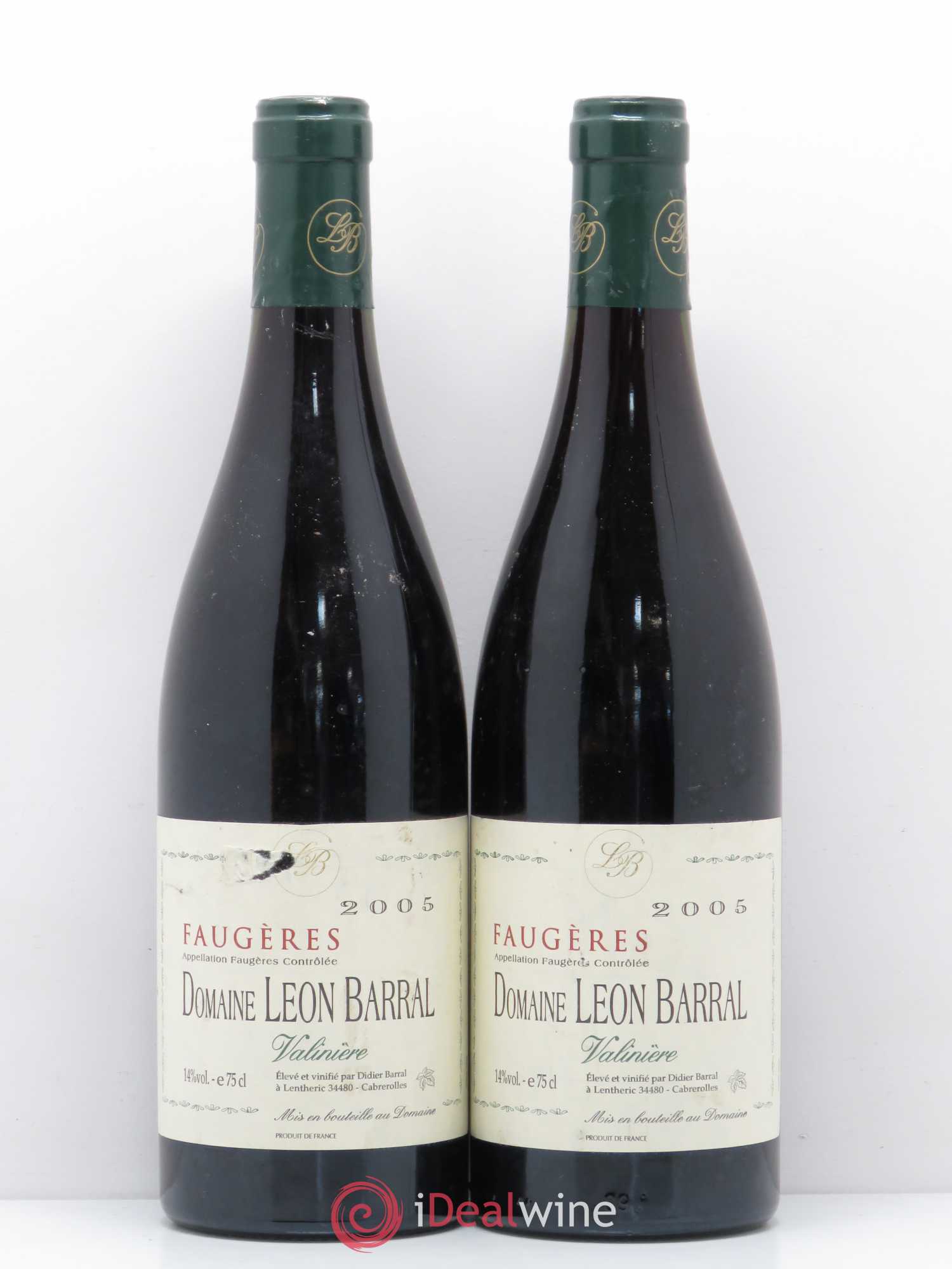 Faugères Valinière Domaine Léon Barral 2005 - Lot de 2 bouteilles - 0