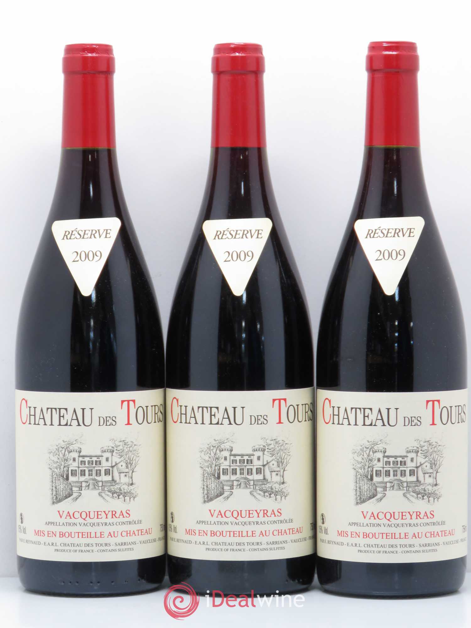 Vacqueyras Château des Tours Emmanuel Reynaud 2009 - Lot de 3 bouteilles - 0
