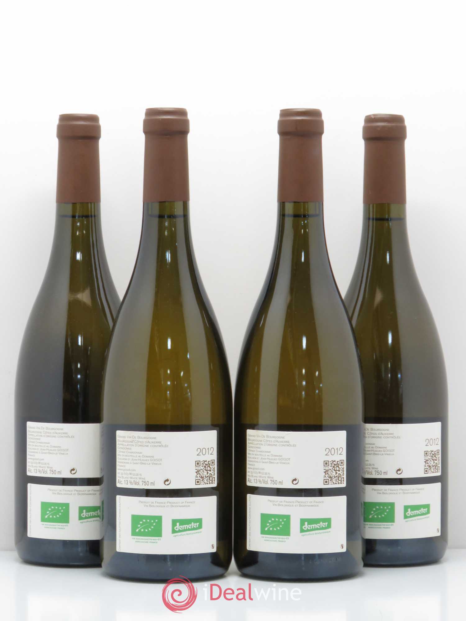 Bourgogne Côtes d'Auxerre Gondonne Goisot 2012 - Lot de 4 bouteilles - 1