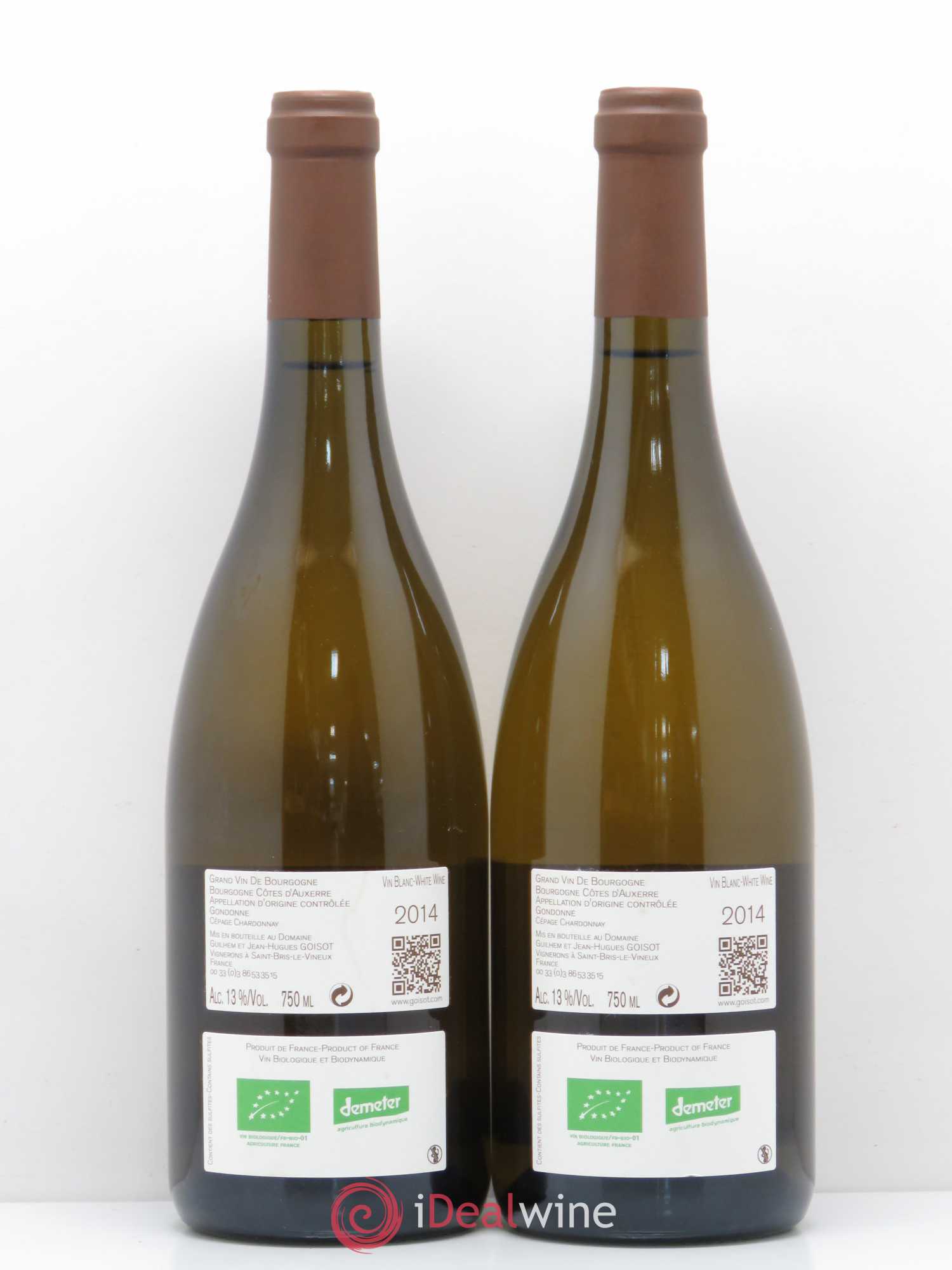 Bourgogne Côtes d'Auxerre Gondonne Goisot 2014 - Lot de 2 bouteilles - 1