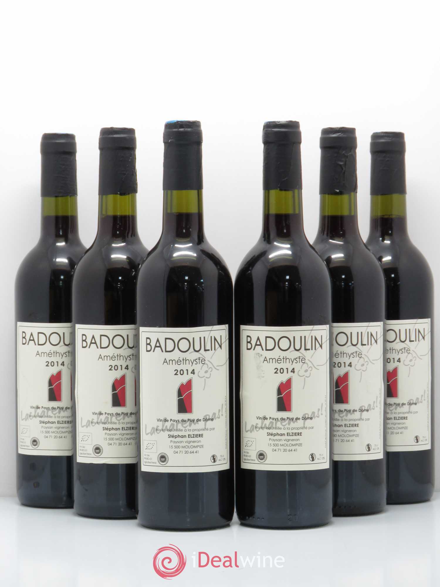 Vin de France Badoulin Améthyste Stephan Elziere Vin de pays du Puy de Dôme 2014 - Posten von 6 Flaschen - 0