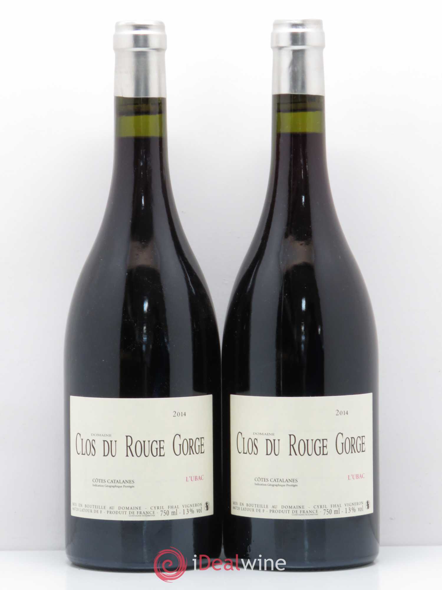 Côtes Catalanes Clos du Rouge Gorge L'Ubac Cyril Fhal 2014 - Lot de 2 bouteilles - 0