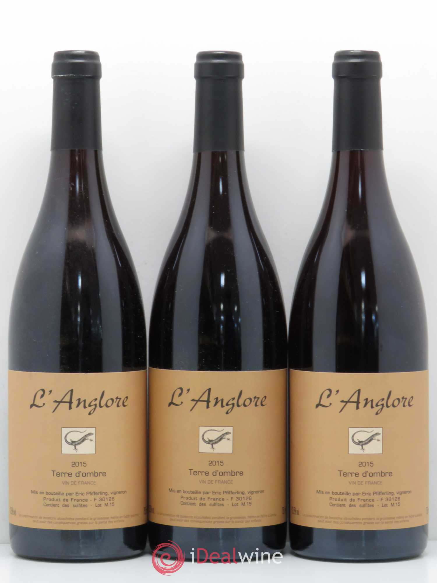 Vin de France Terre d'Ombre L'Anglore 2015 - Lot de 3 bouteilles - 0
