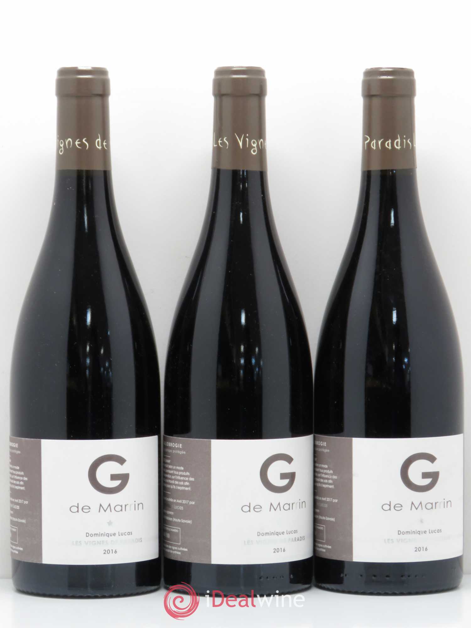 Divers IGP d'Allobrogie G de Marin Vignes du Paradis Dominique Lucas 2016 - Posten von 6 Flaschen - 1