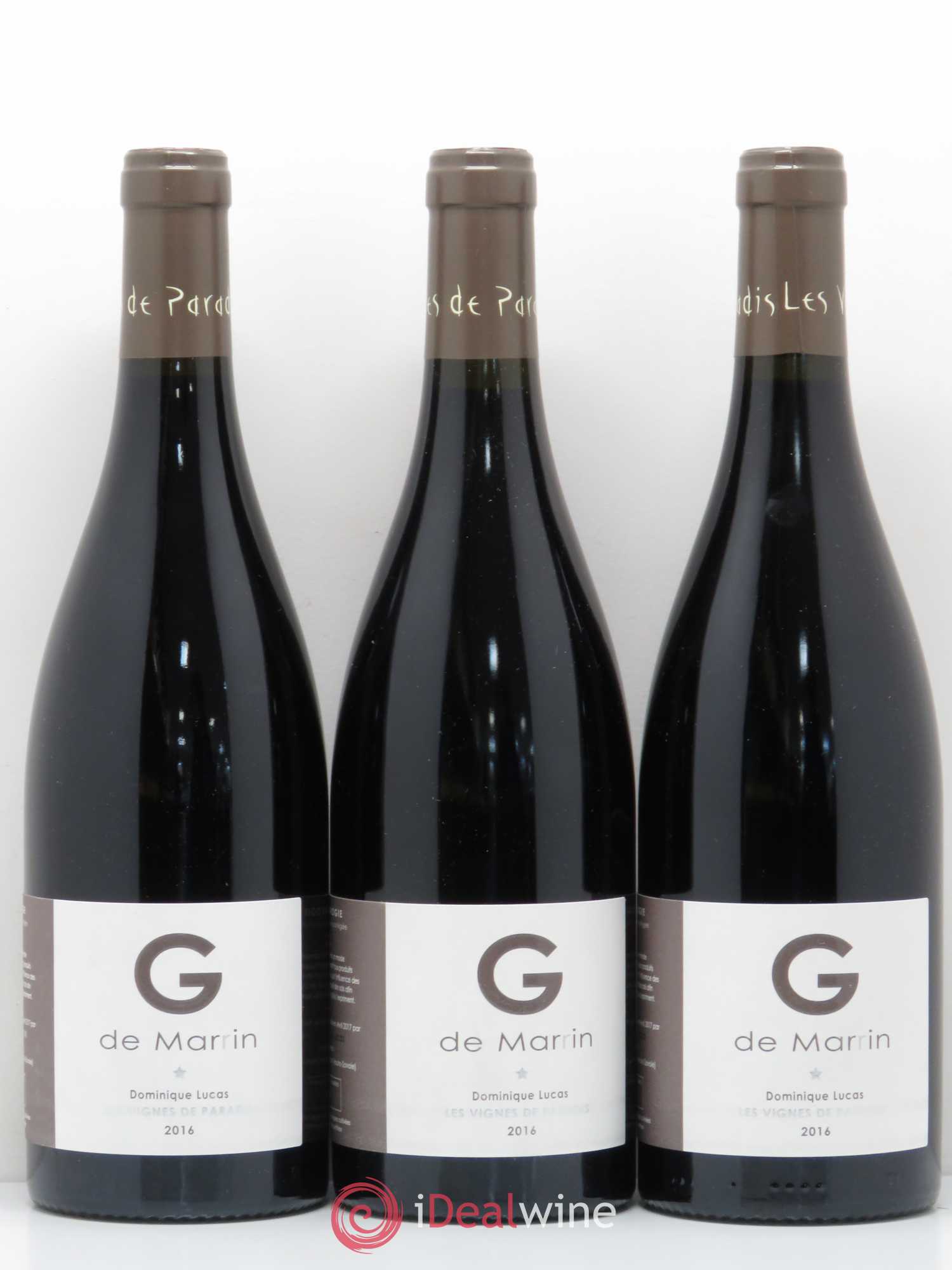 Divers IGP d'Allobrogie G de Marin Vignes du Paradis Dominique Lucas 2016 - Lotto di 3 bottiglie - 0
