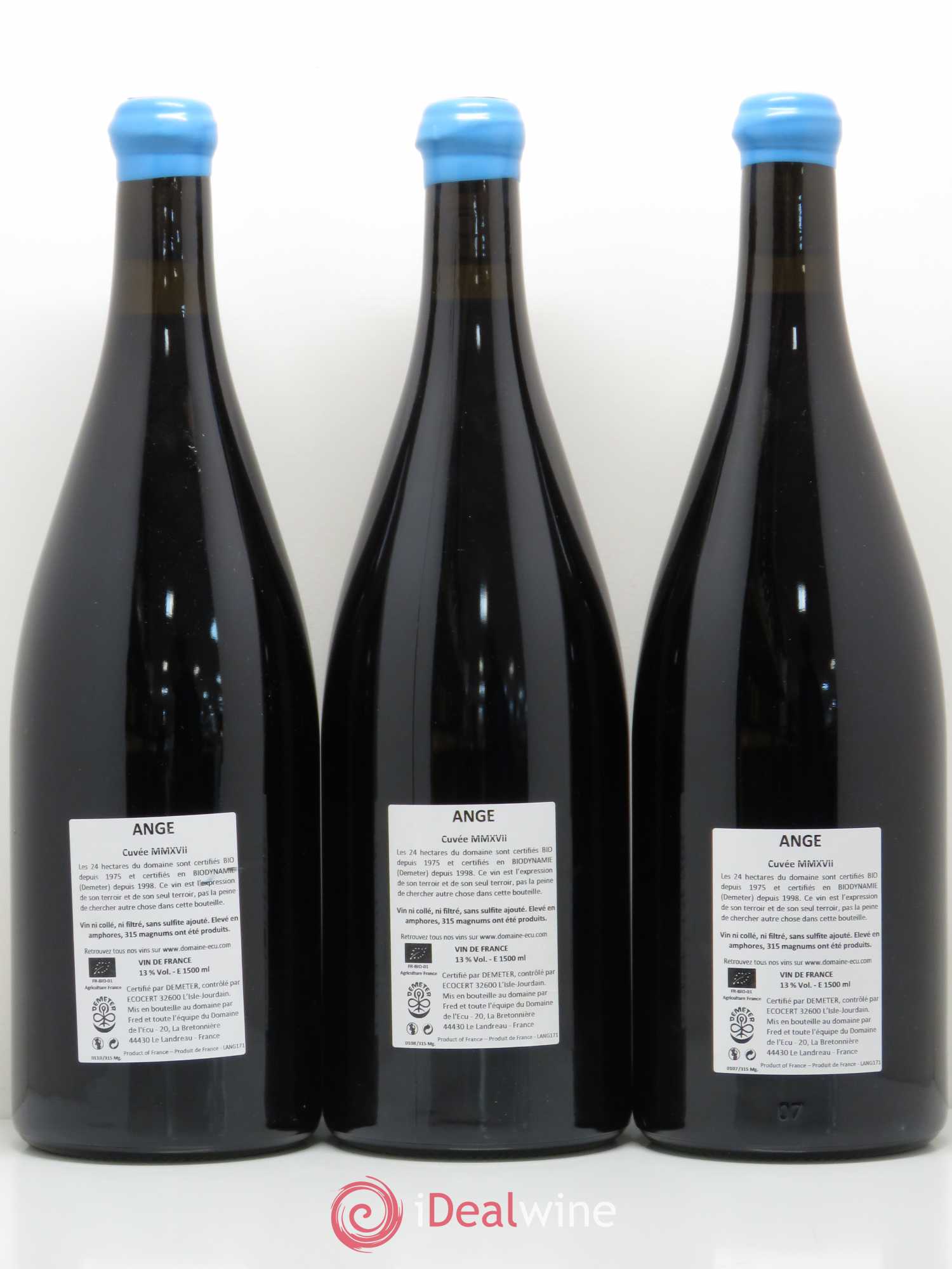 Vin de France Domaine de l'Ecu cuvée Ange 2017 - Posten von 3 Magnum - 1