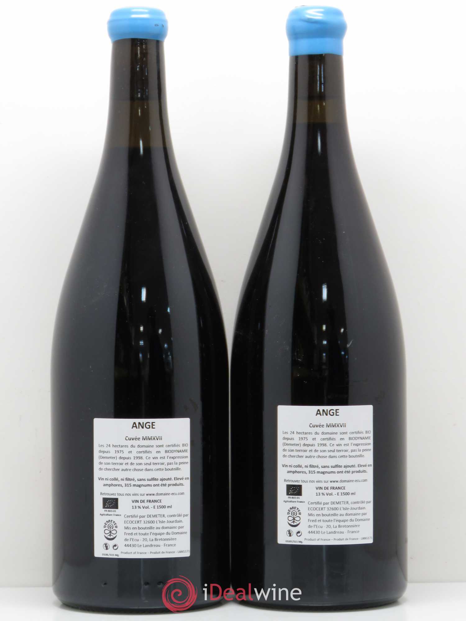 Vin de France Domaine de l'Ecu cuvée Ange 2017 - Posten von 2 Magnum - 1