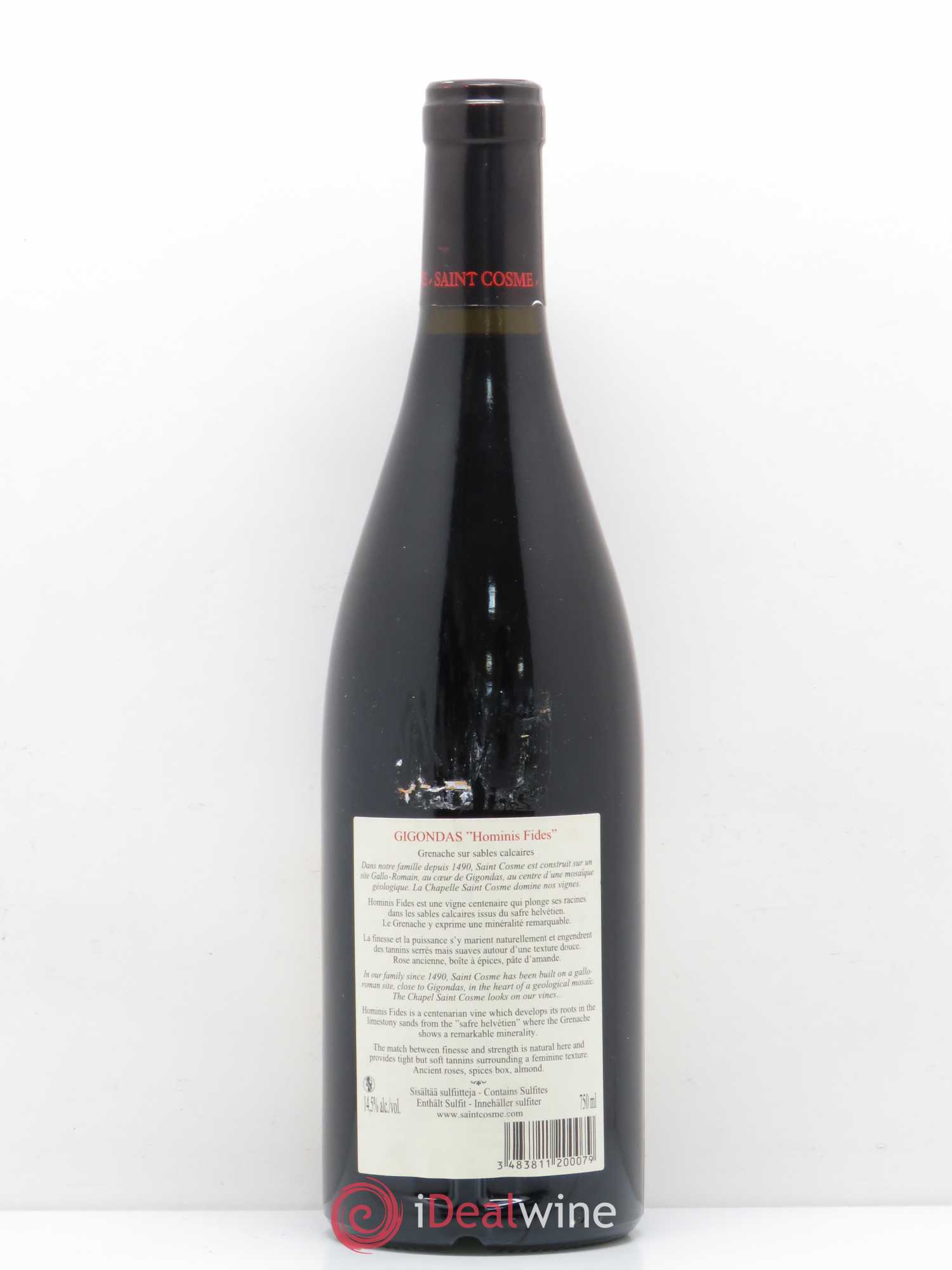 Gigondas Hominis Fides Saint Cosme 2007 - Lot de 1 bouteille - 1