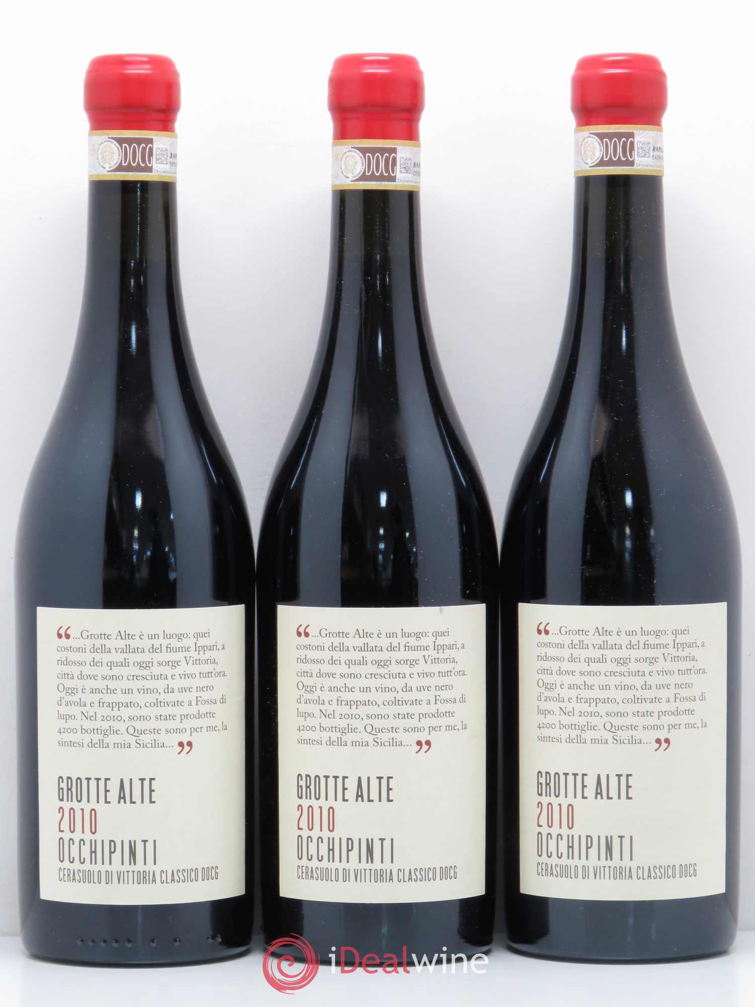 Cerasuolo di Vittoria Classico DOCG Grotte Alte Azienda Agricola Arianna Occhipinti 2010 - Lot de 3 bouteilles - 0