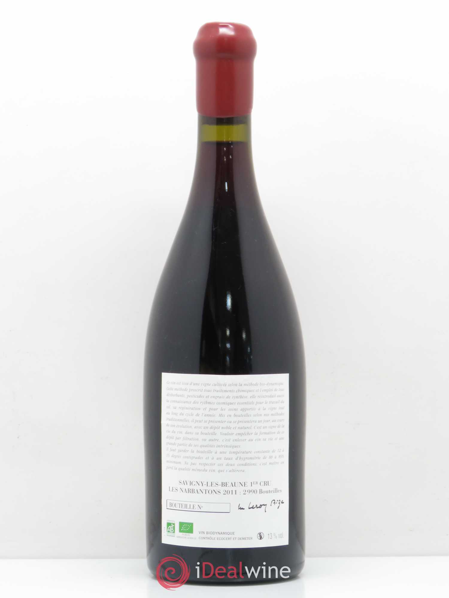 Savigny-lès-Beaune 1er Cru Les Narbantons Leroy SA 2011 - Lot de 1 bouteille - 1