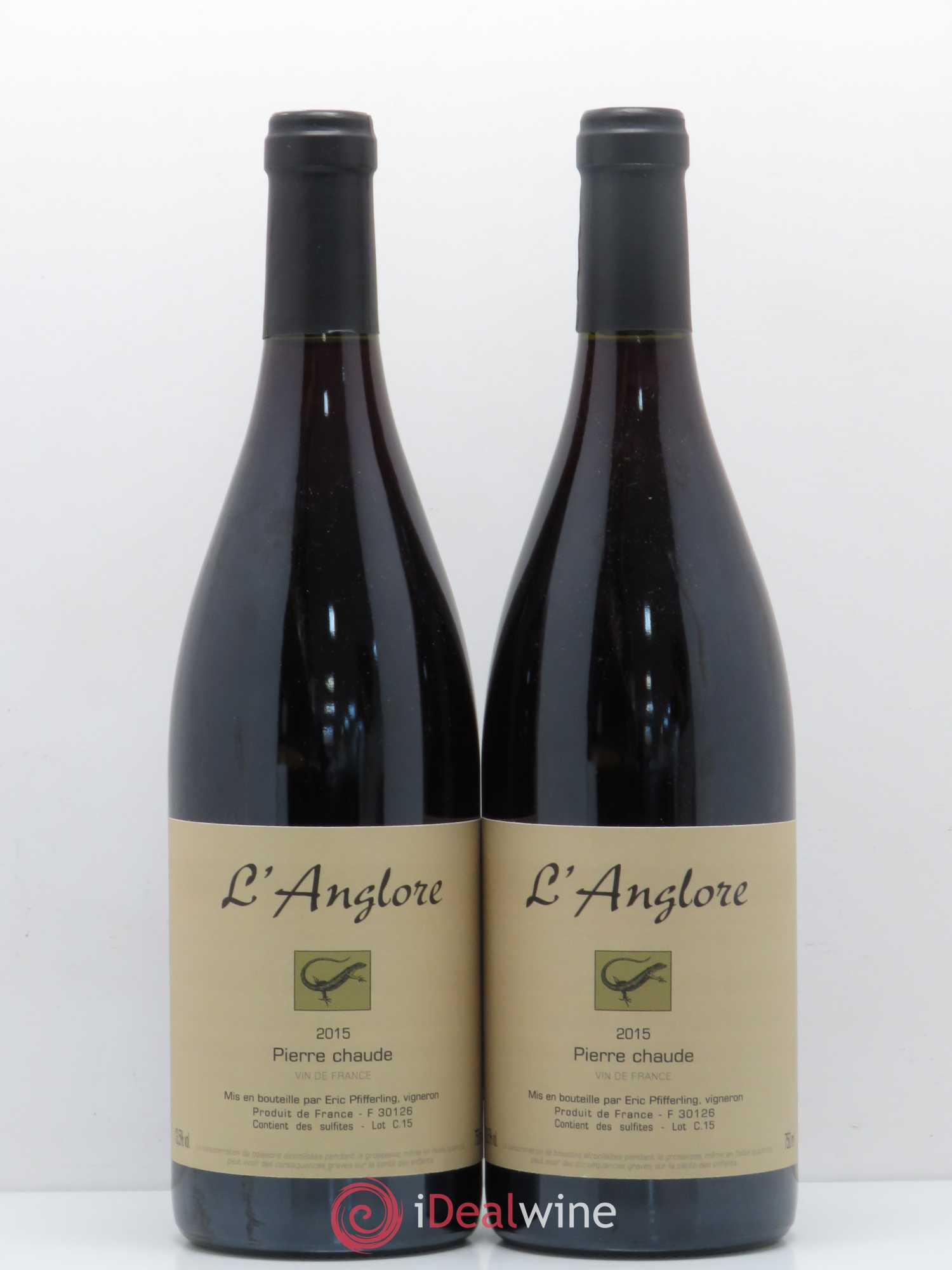 Vin de France Pierre chaude L'Anglore 2015 - Lot de 2 bouteilles - 0