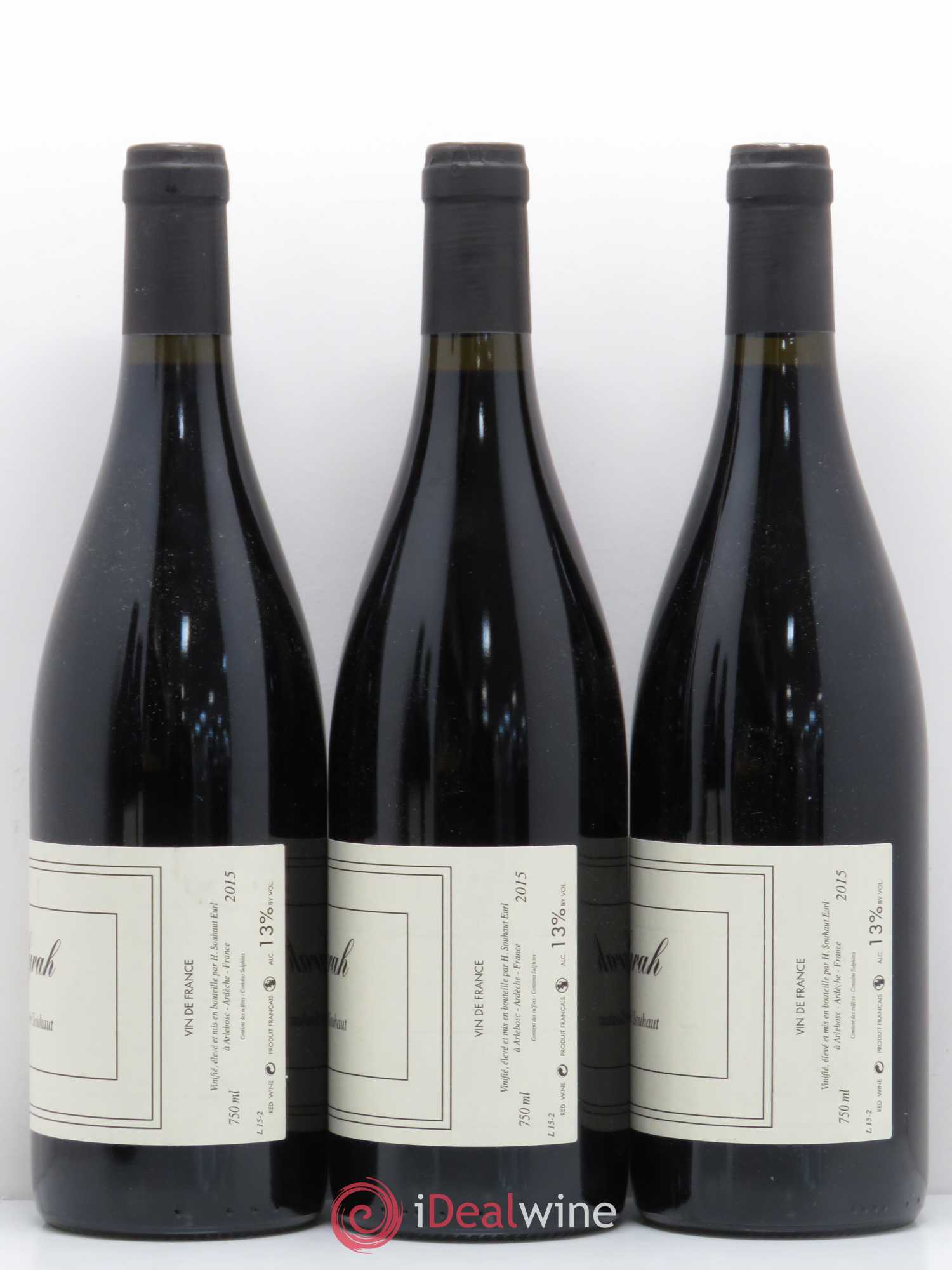 Rhône Vin de pays de l'Ardeche Syrah Hervé Souhaut 2015 - Posten von 5 Flaschen - 2