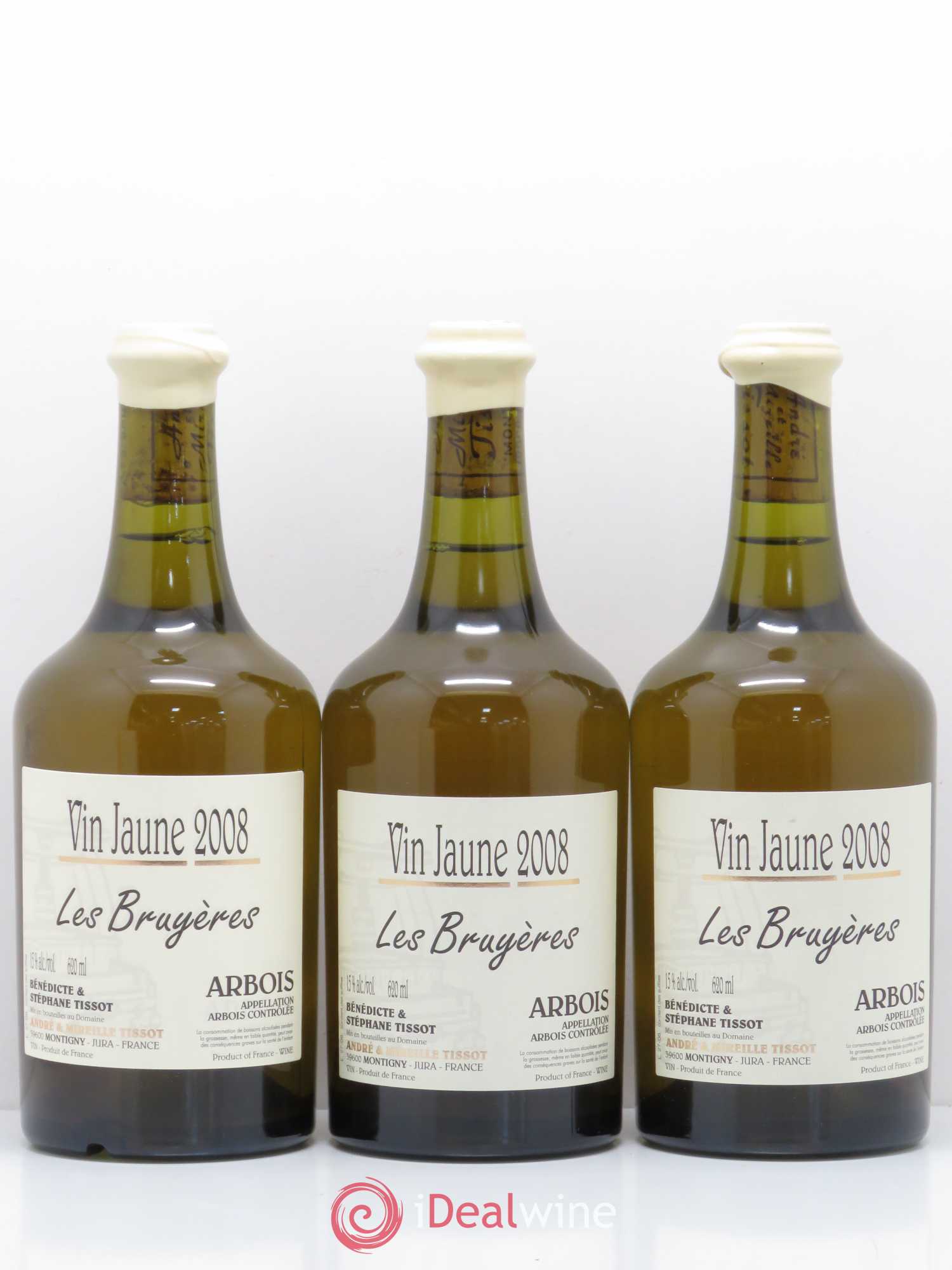 Arbois Vin Jaune Les Bruyères Bénédicte et Stéphane Tissot 2008 - Posten von 3 Flaschen - 0