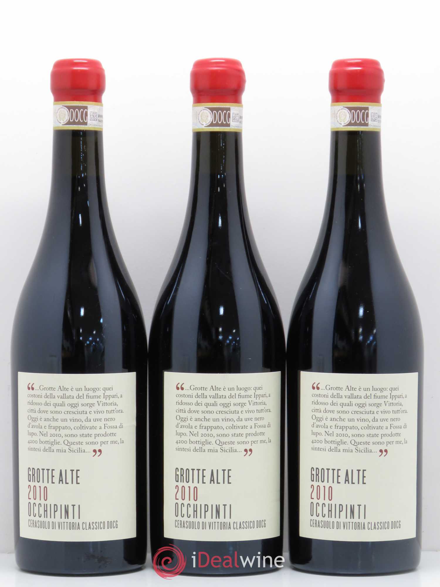 Cerasuolo di Vittoria Classico DOCG Grotte Alte Azienda Agricola Arianna Occhipinti DOCG 2010 - Lot de 3 bouteilles - 0