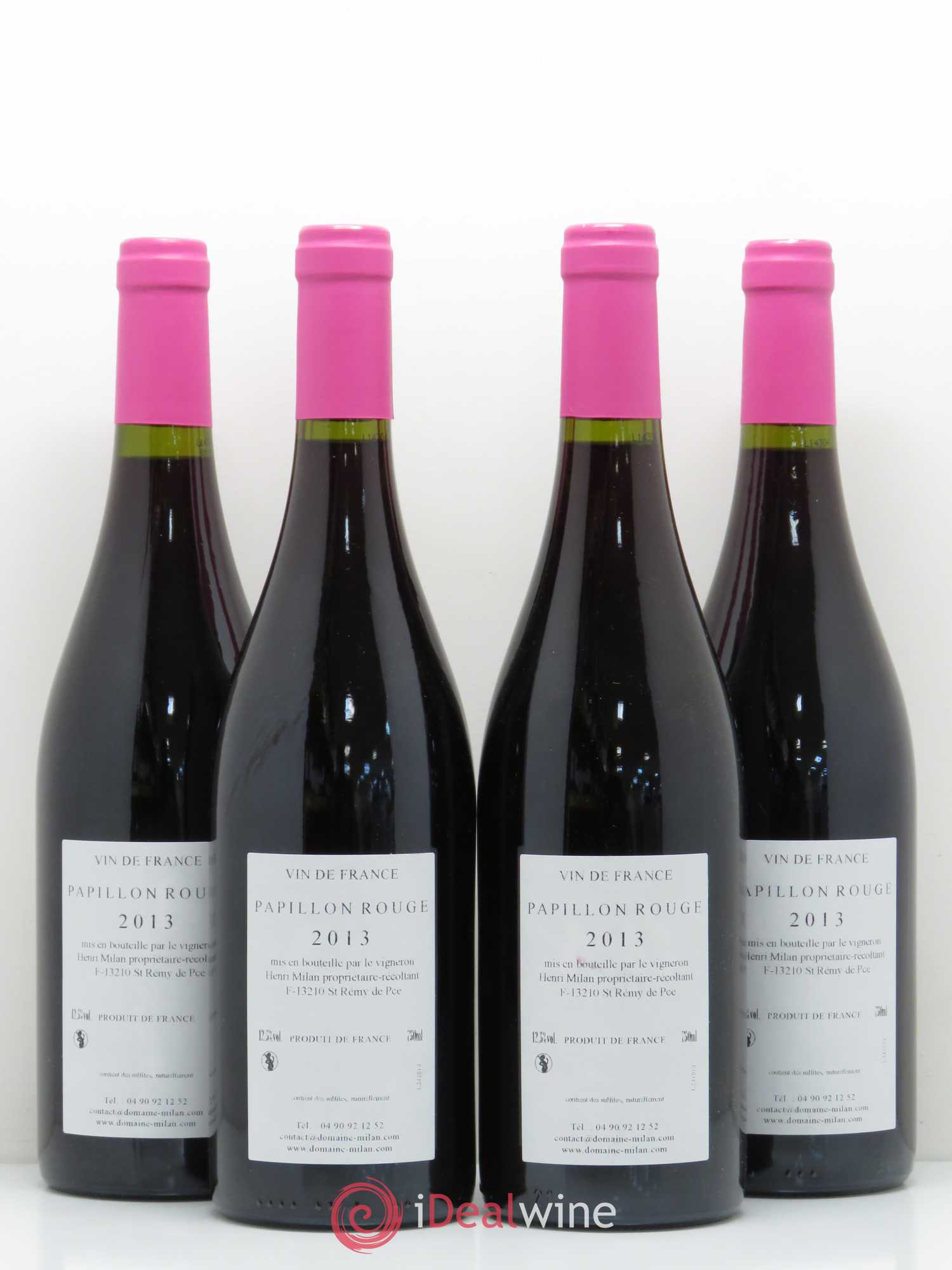 Vin de France Papillon rouge Henri Milan 2013 - Lot de 4 bouteilles - 1