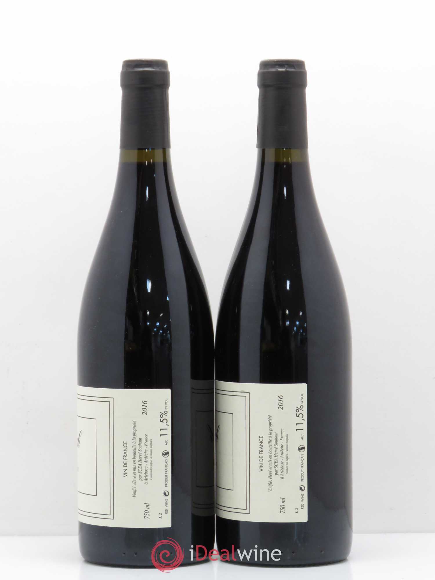 Rhône Vin de pays de l'Ardeche Syrah Hervé Souhaut 2016 - Posten von 2 Flaschen - 1
