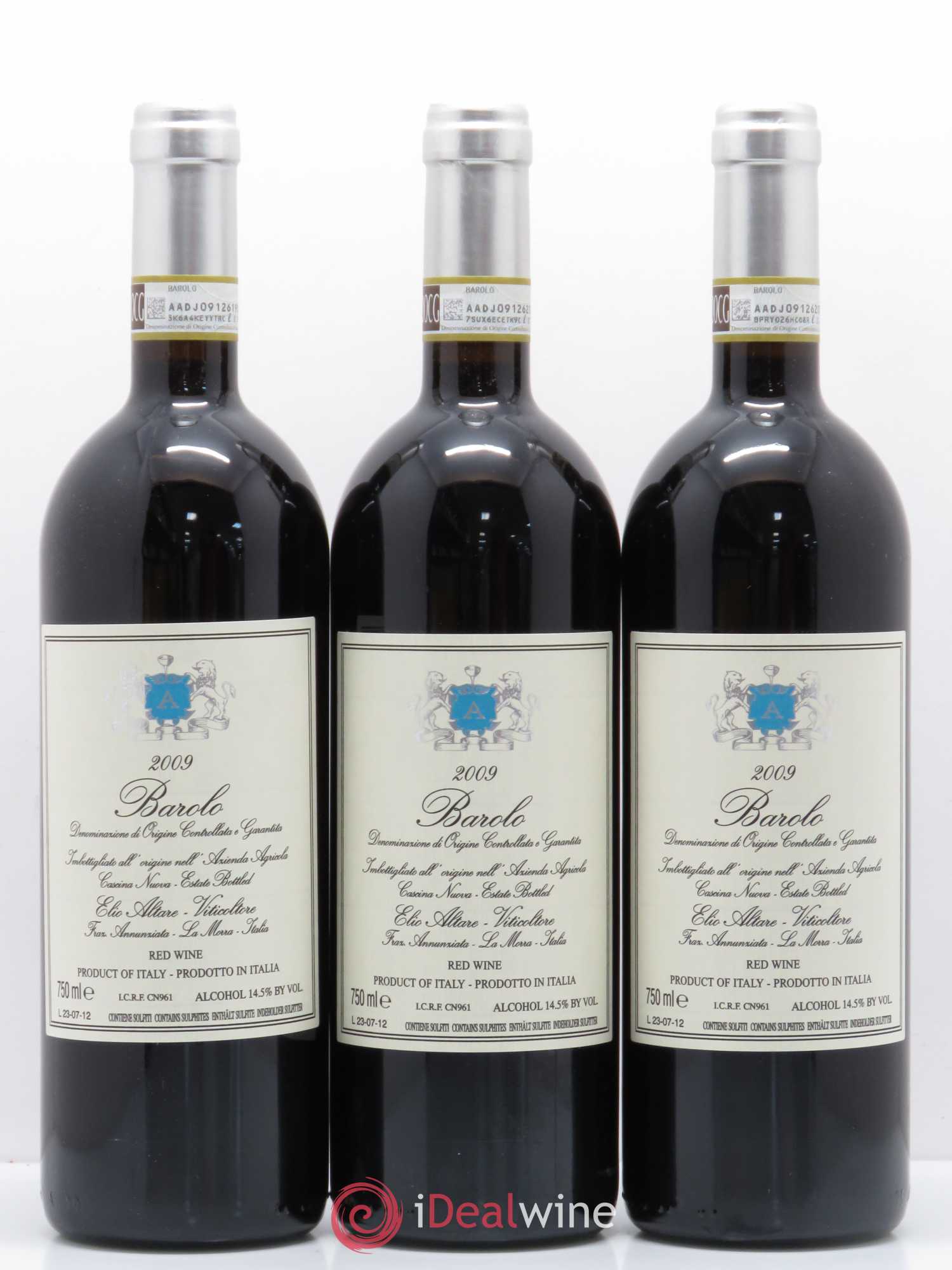 Barolo DOCG Elio Altare 2009 - Lot de 3 bouteilles - 0