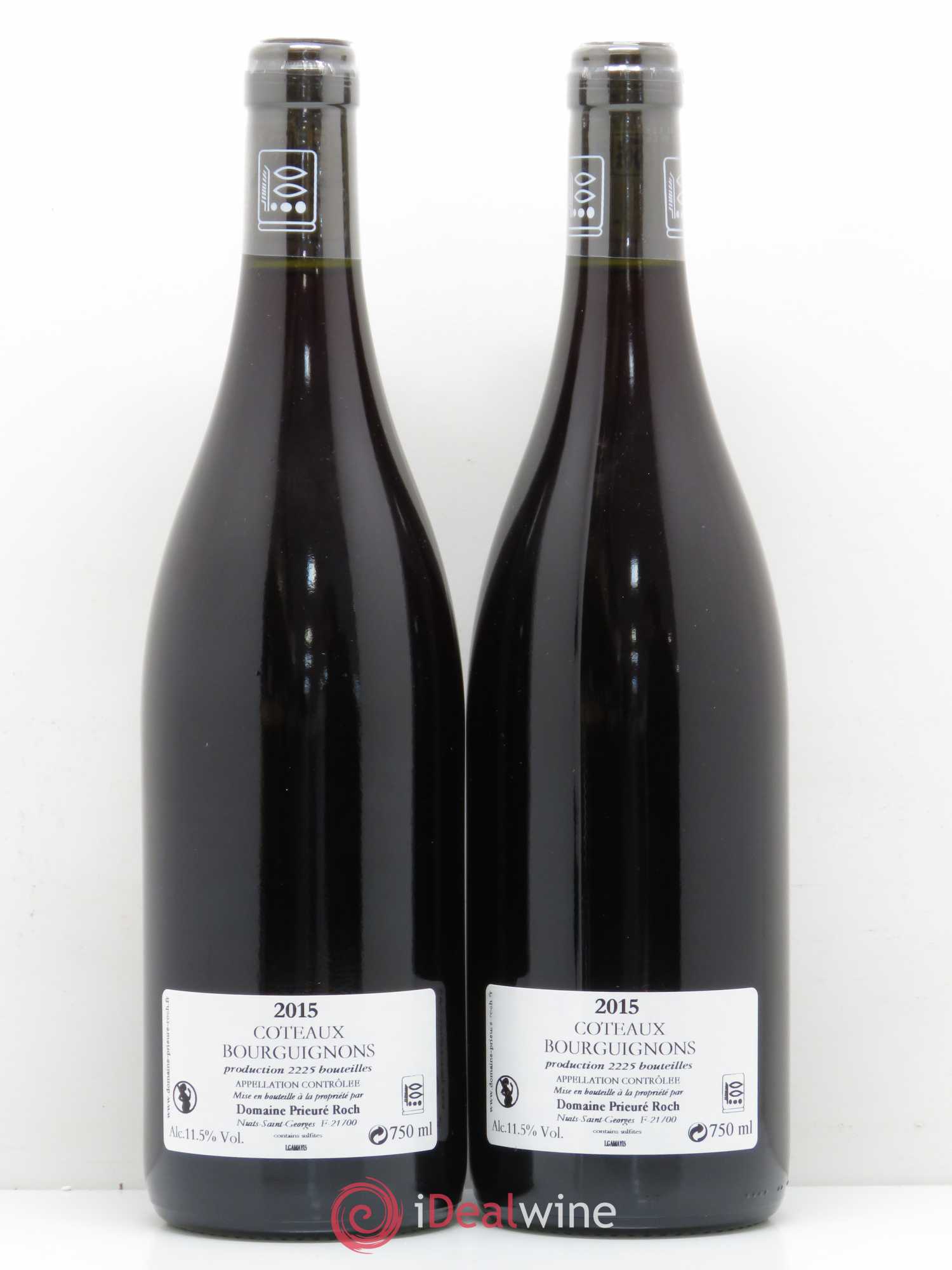 Bourgogne Coteaux bourguigons Gamay Prieuré Roch 2015 - Lot de 2 bouteilles - 1
