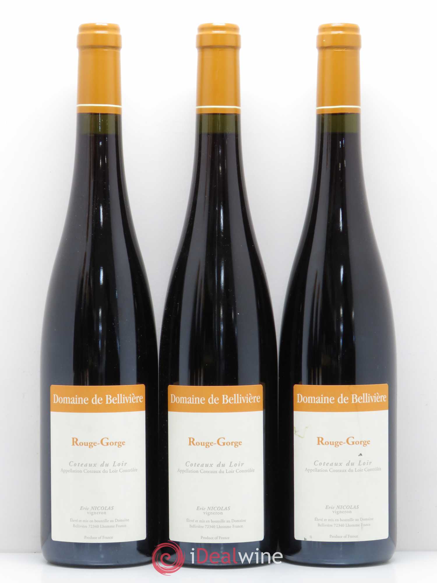 Coteaux du Loir Le Rouge Gorge Domaine de Bellivière 2015 - Lot de 6 bouteilles - 1