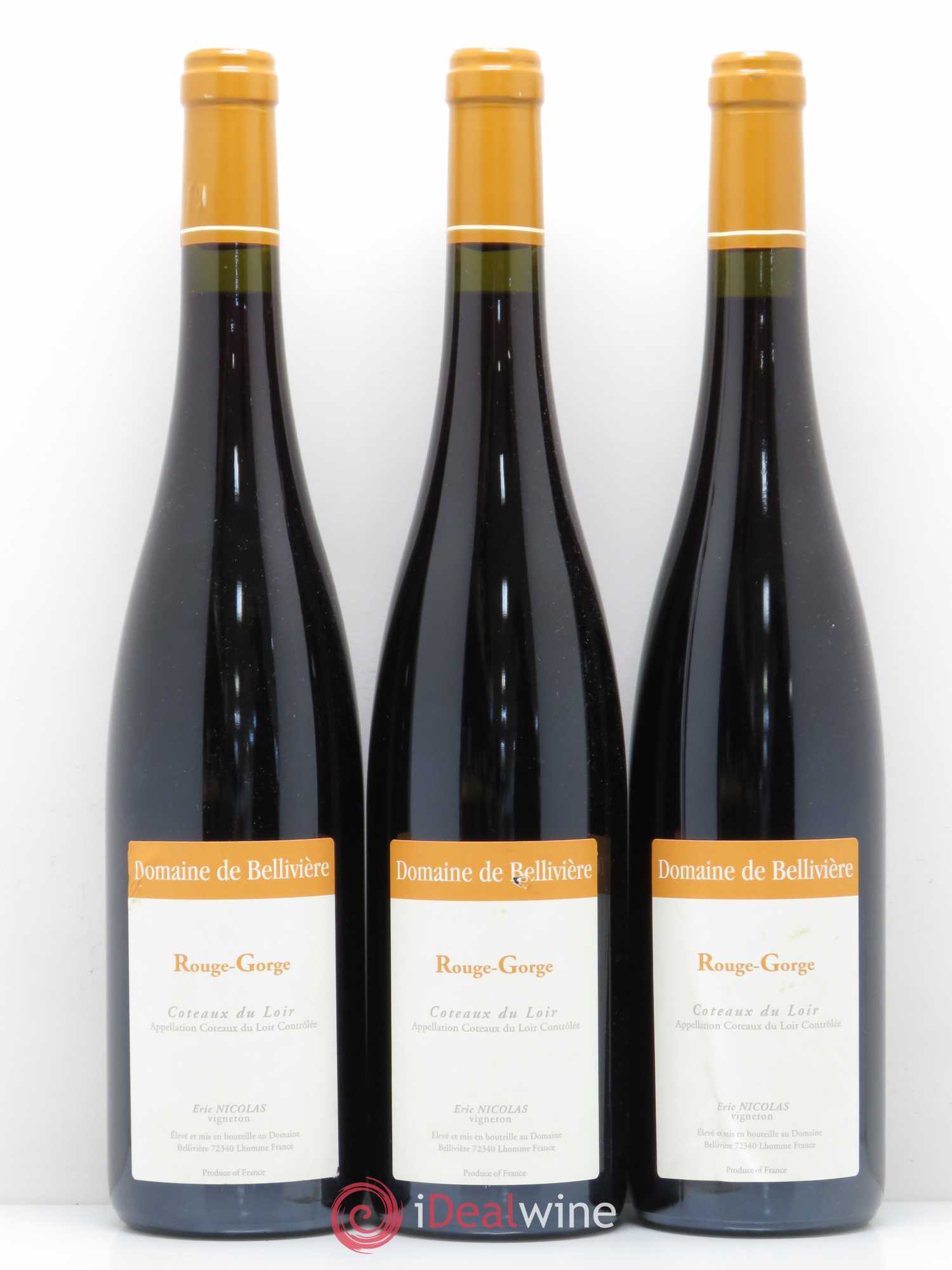 Coteaux du Loir Le Rouge Gorge Domaine de Bellivière 2015 - Lot de 6 bouteilles - 3
