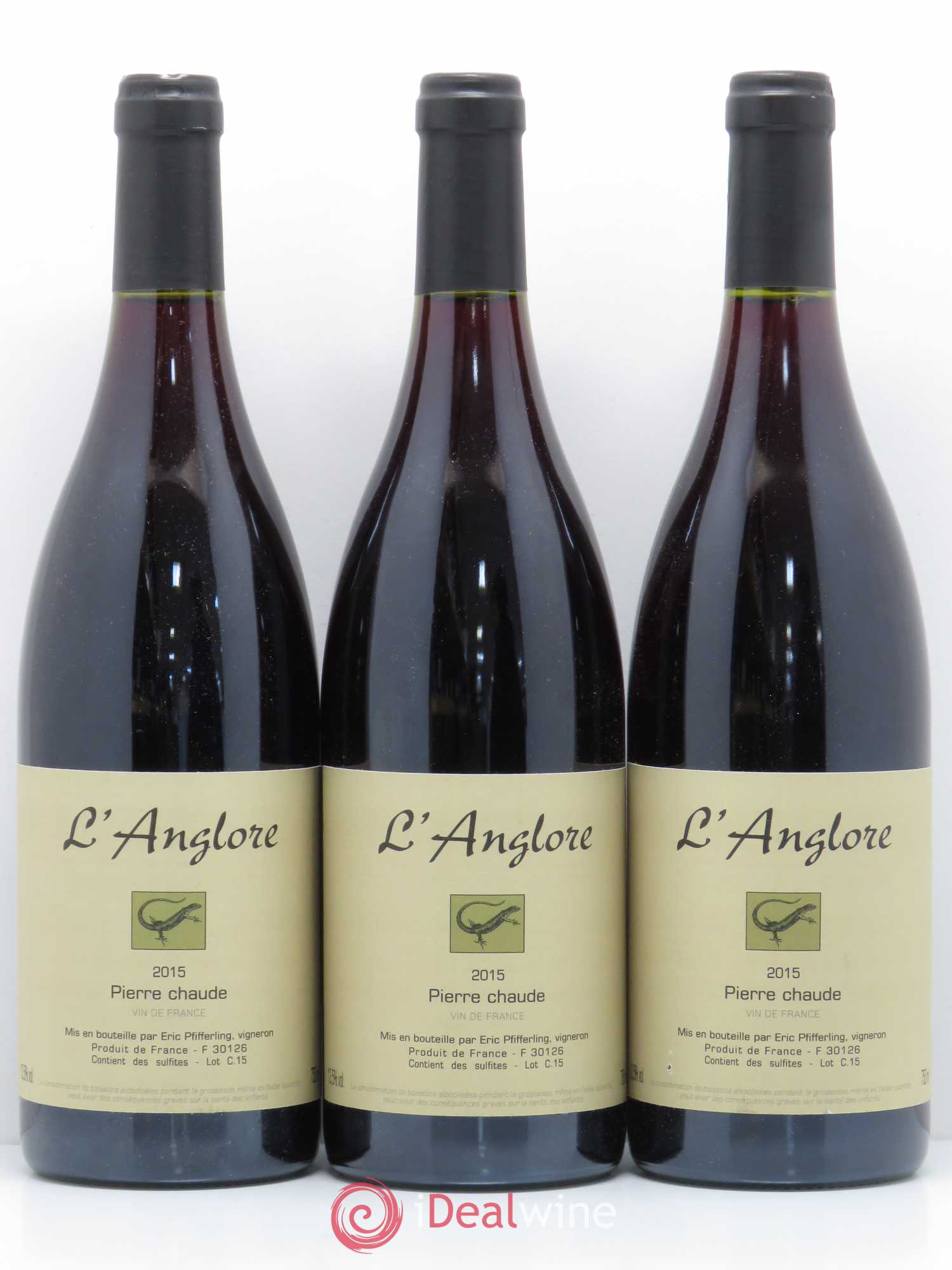 Vin de France Pierre chaude L'Anglore 2015 - Lot de 3 bouteilles - 0
