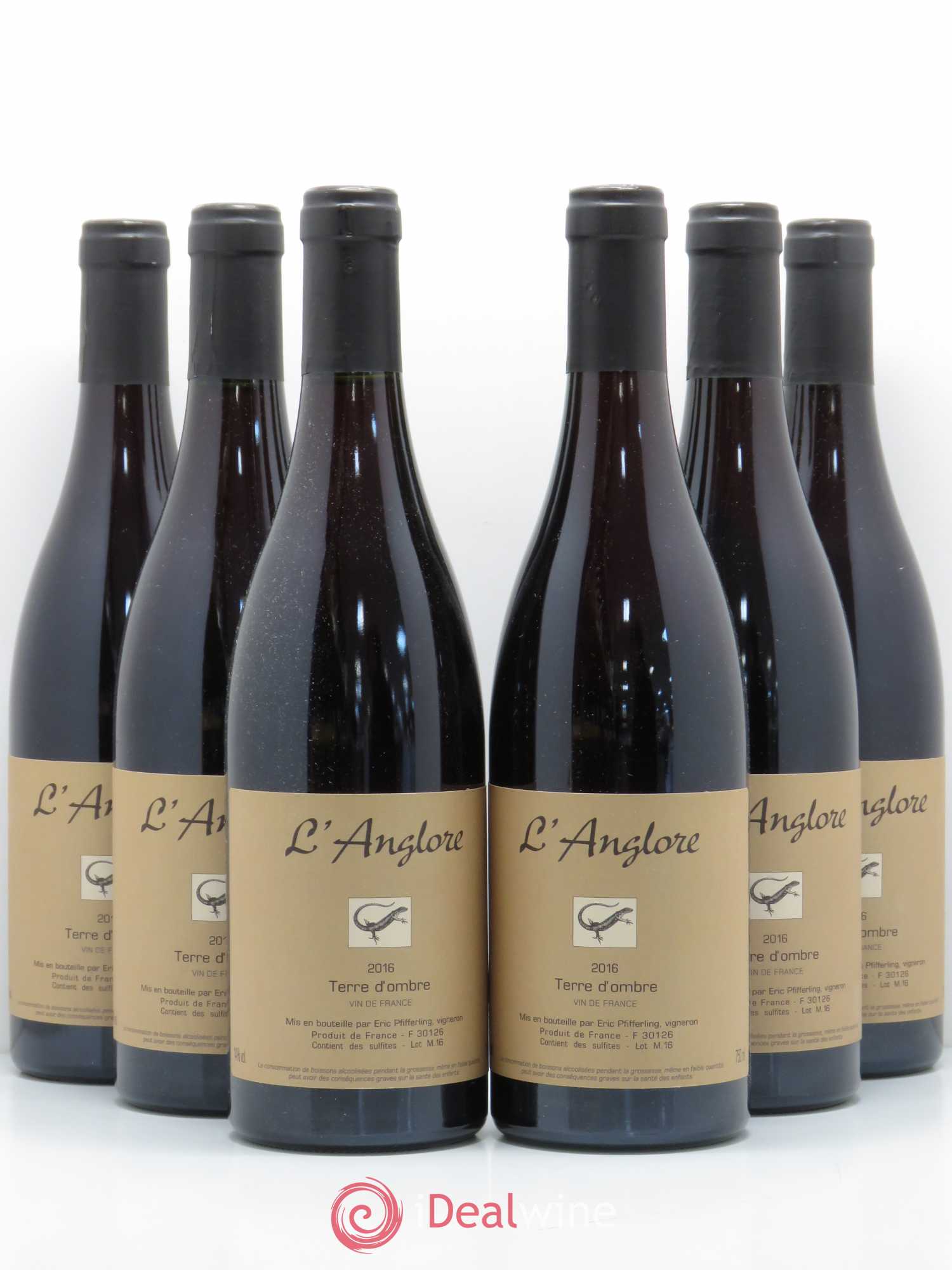 Vin de France Terre d'Ombre L'Anglore 2016 - Lot de 6 bouteilles - 0