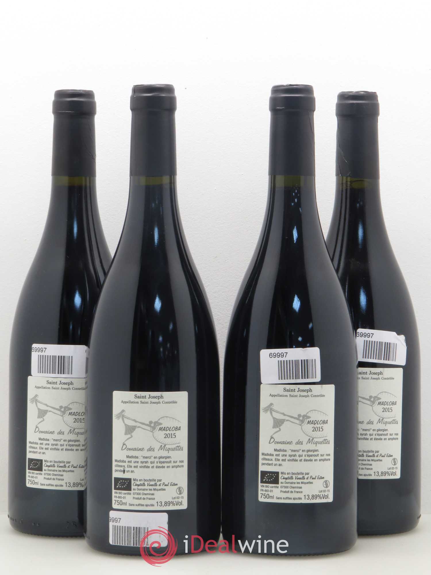Saint-Joseph Miquettes (Domaine des) Madloba 2015 - Lot de 4 bouteilles - 1