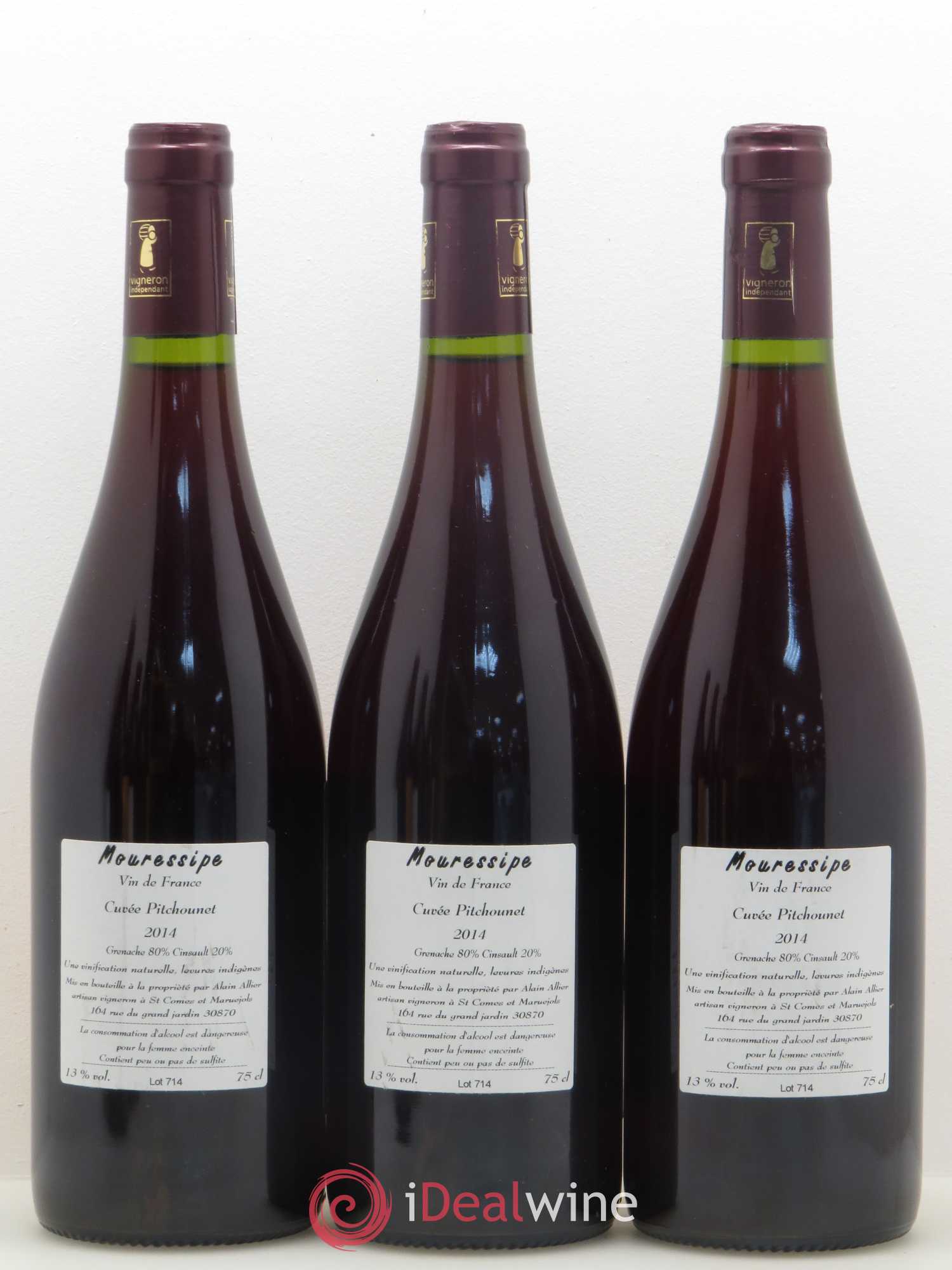 Vin de France Mouressipe cuvée Pitchounet 2014 - Posten von 6 Flaschen - 2