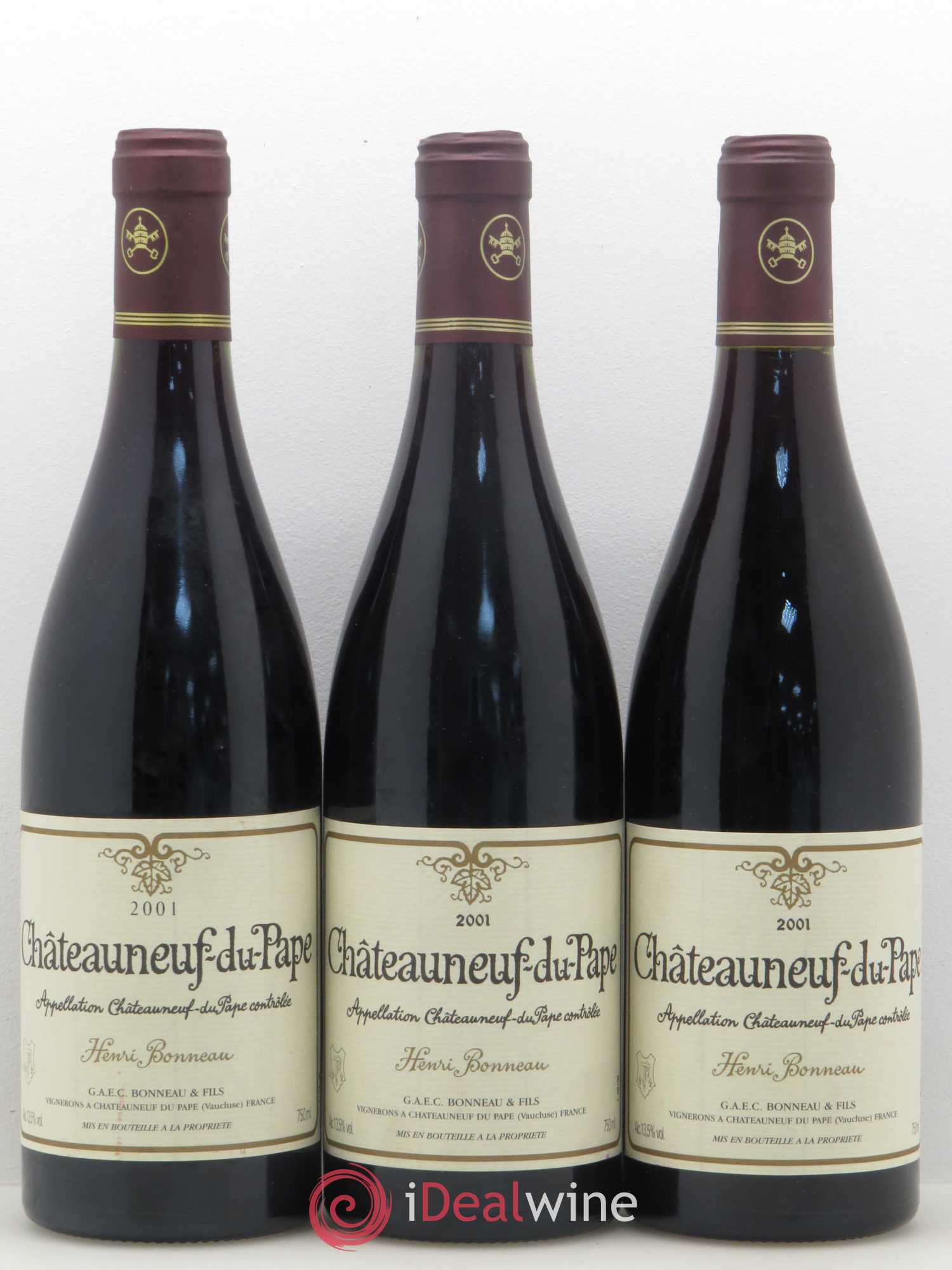 Châteauneuf-du-Pape Henri Bonneau Henri Bonneau & Fils 2001 - Lot de 3 bouteilles - 0