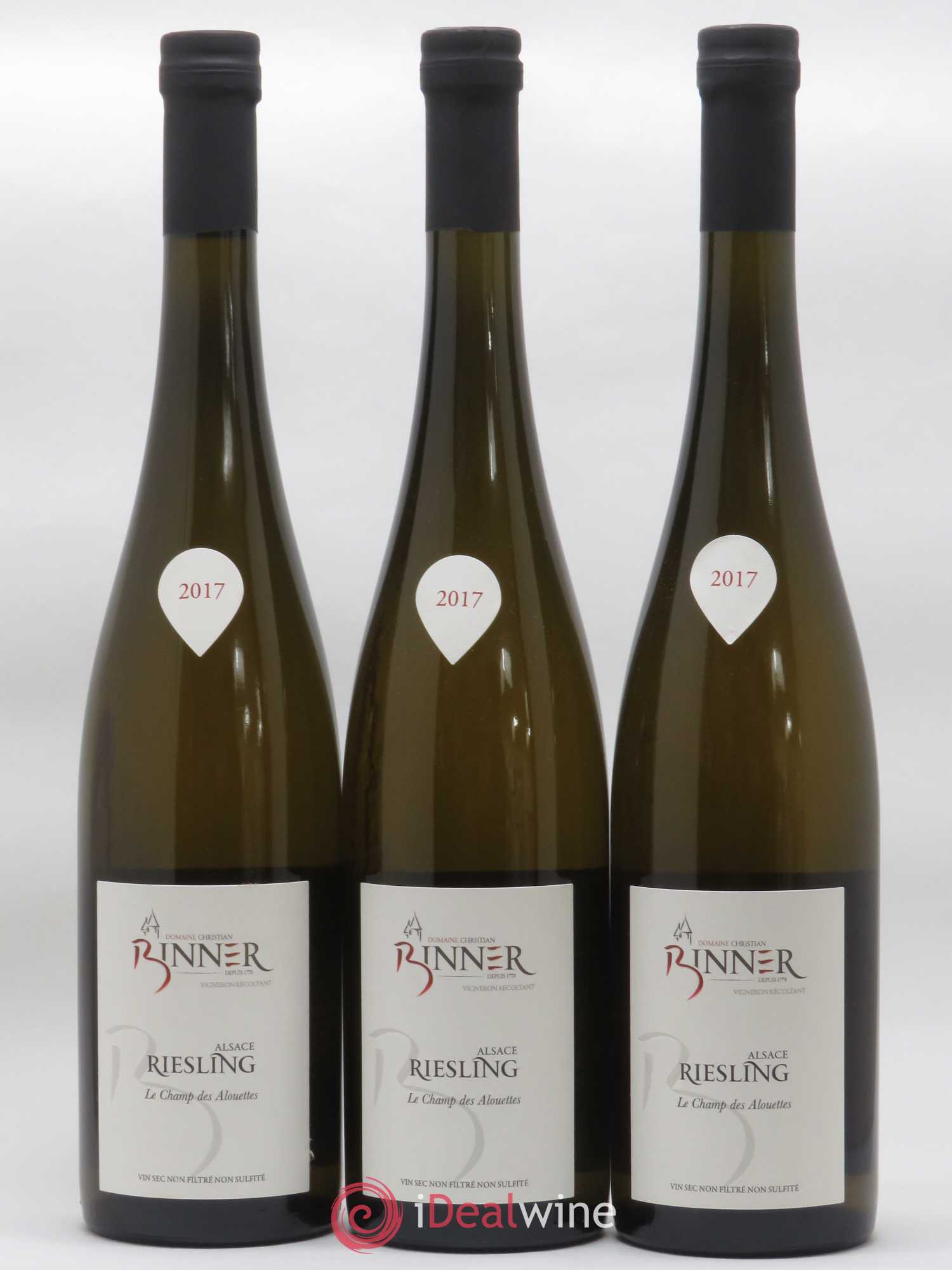 Alsace Riesling Le Champ des Alouettes Christian Binner 2017 - Lot de 3 bouteilles - 0
