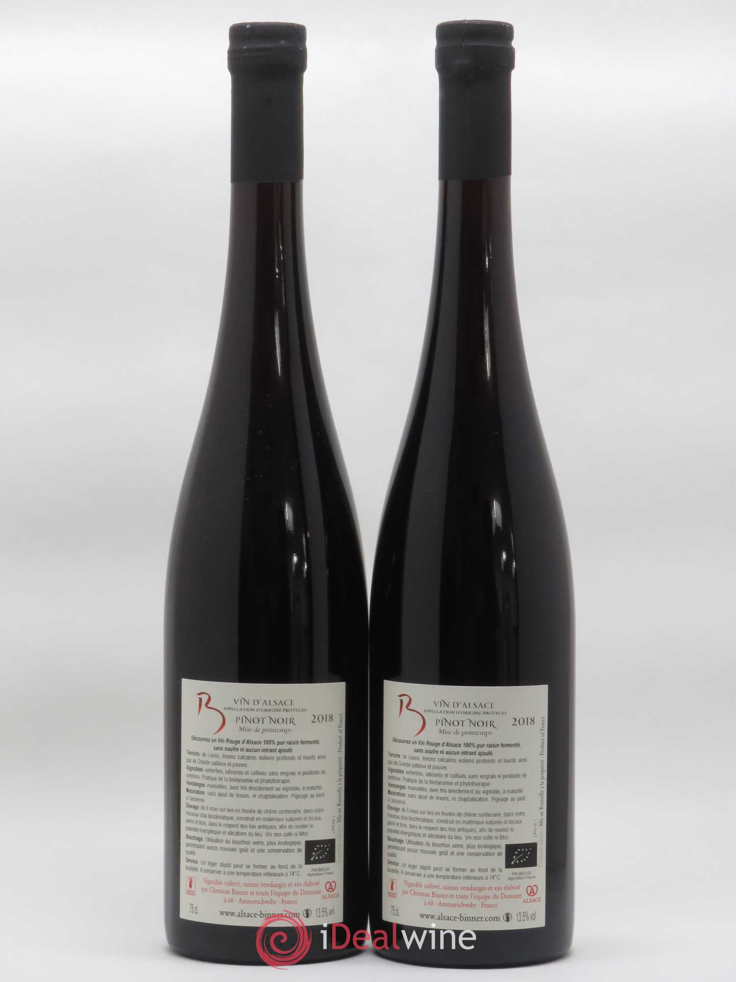 Alsace Pinot Noir Mise de Printemps Christian Binner 2018 - Lot de 2 bouteilles - 1