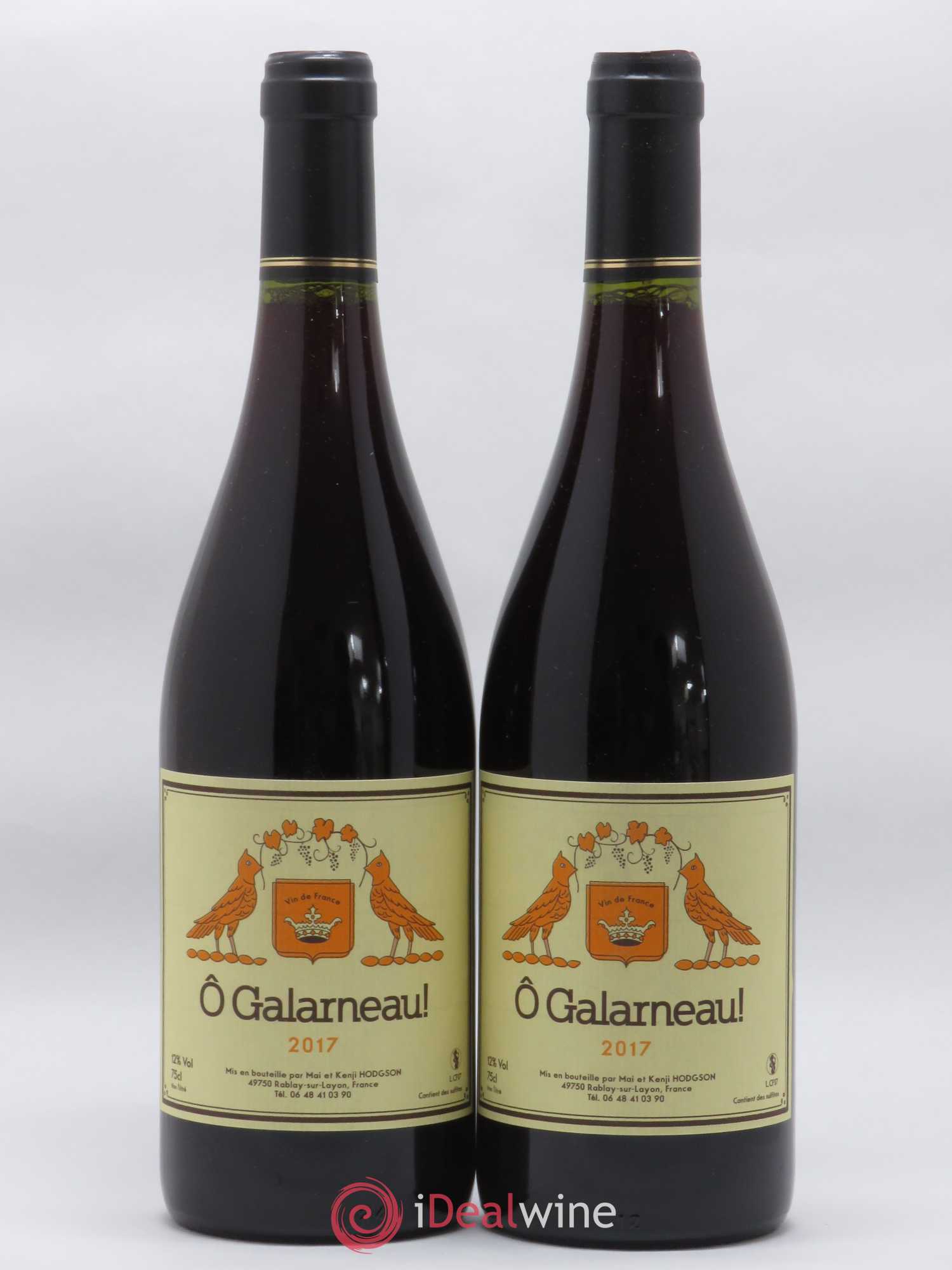 Vin de France O Galarneau Mai & Kenji Hodgson 2017 - Lot de 2 bouteilles - 0
