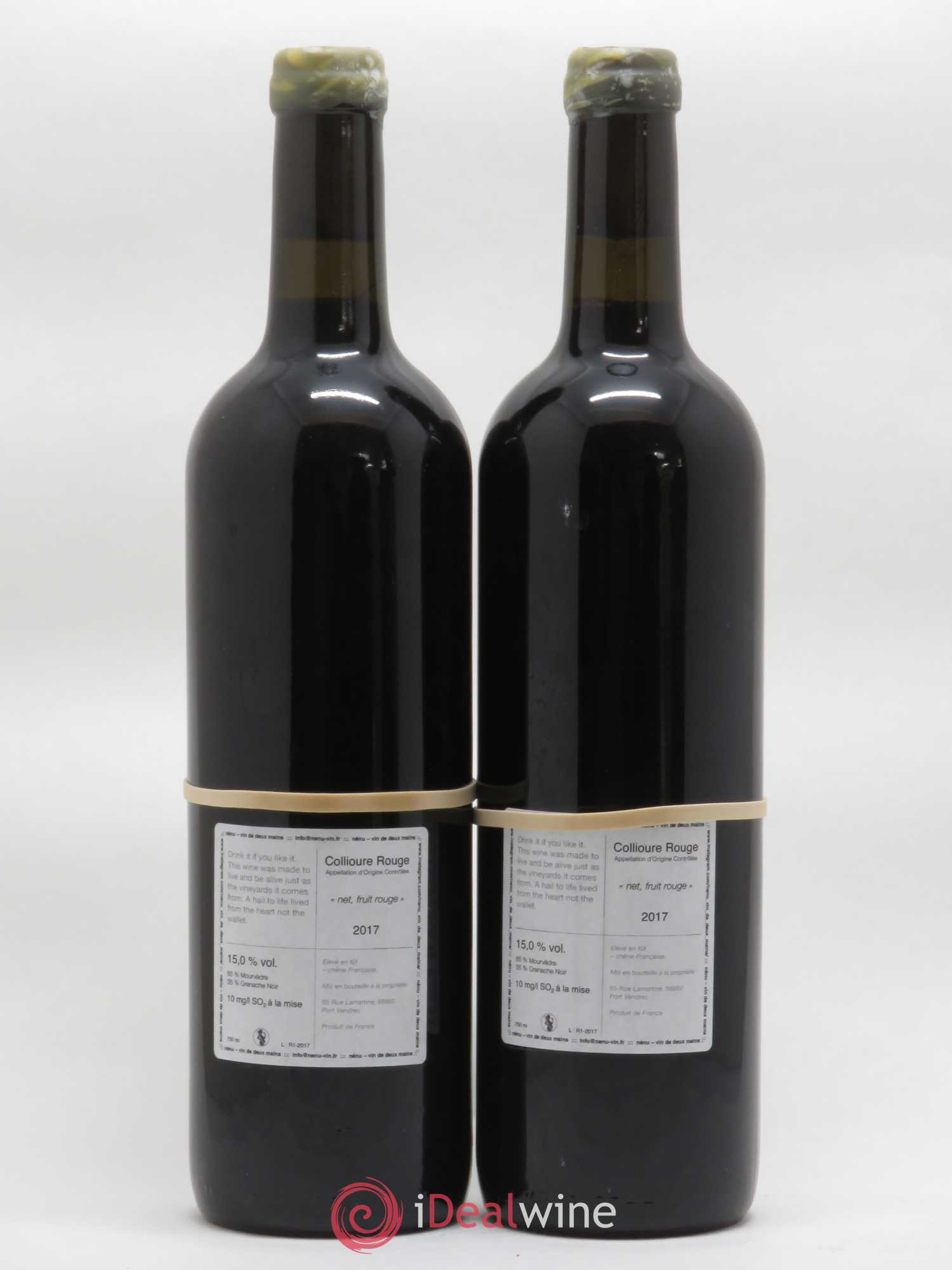 Collioure Vin de Deux Mains Net Fruit rouge Domaine Nénu - Rasmus Aamand Olesen 2017 - Lotto di 2 bottiglie - 1
