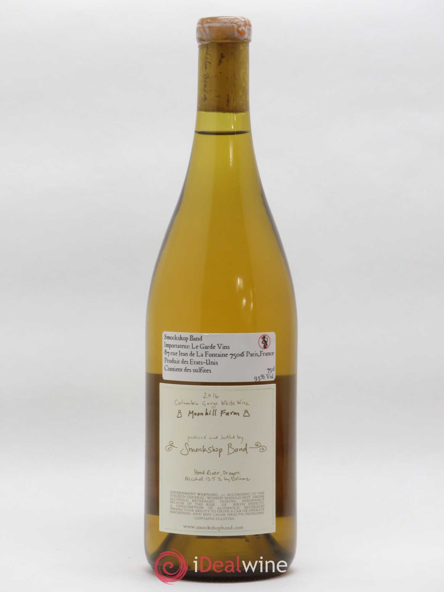 Columbia Gorge Smockshop Band Moonhill Farm Chardonnay Hiyu Farm 2016 - Lot de 1 bouteille - 1