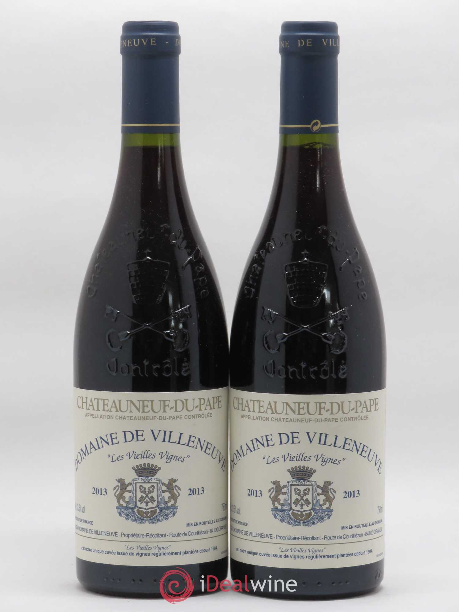 Châteauneuf-du-Pape Les Vieilles Vignes Domaine de Villeneuve 2013 - Posten von 2 Flaschen - 0