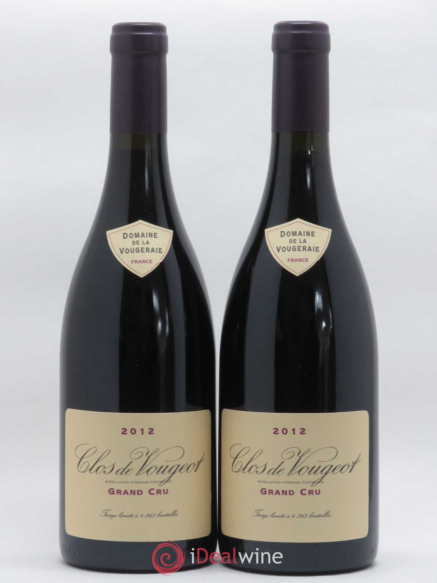 Clos de Vougeot Grand Cru La Vougeraie 2012 - Lot de 2 bouteilles - 0