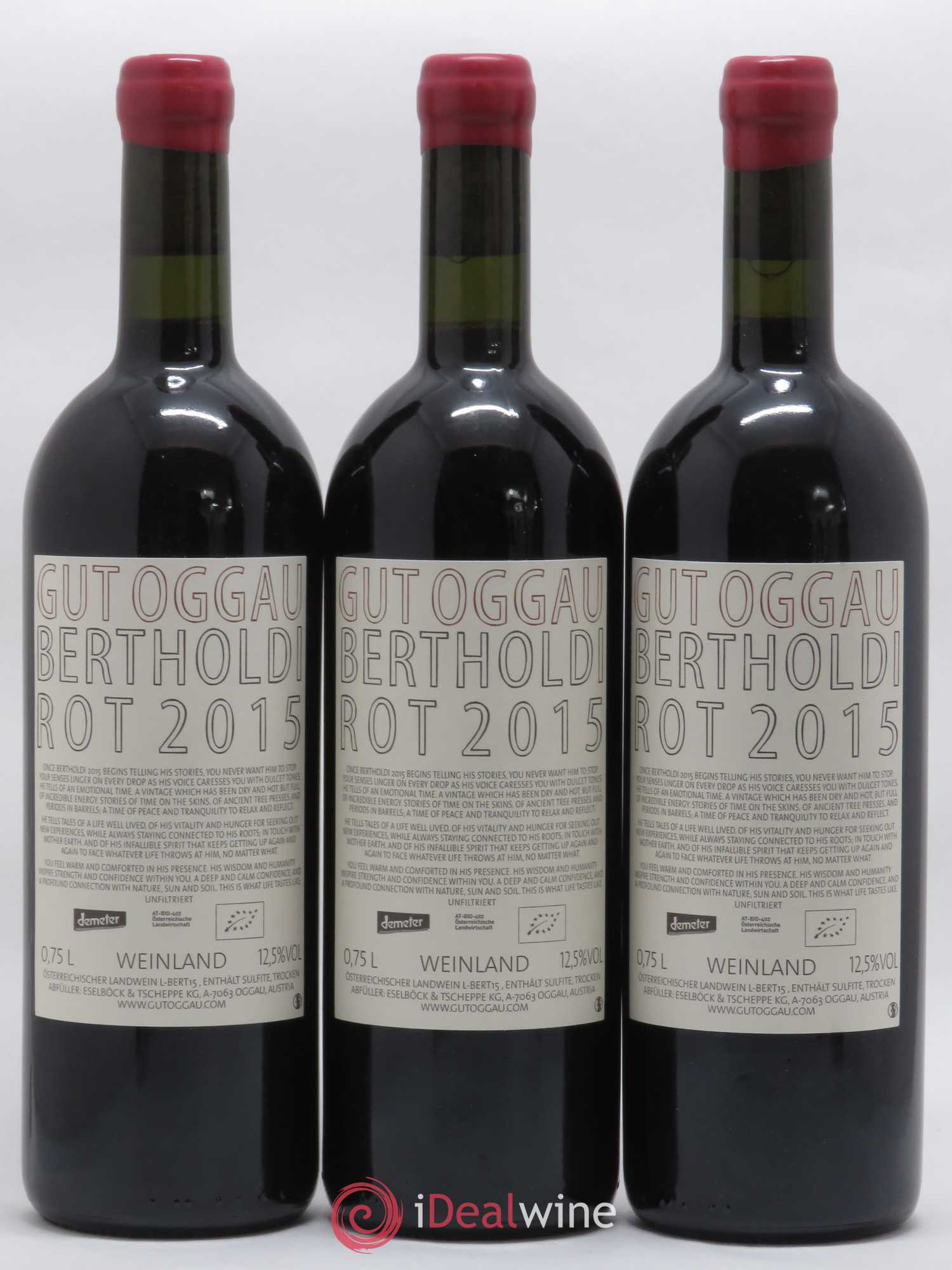 Autriche Bertholdi Gut Oggau 2015 - Lot de 3 bouteilles - 1
