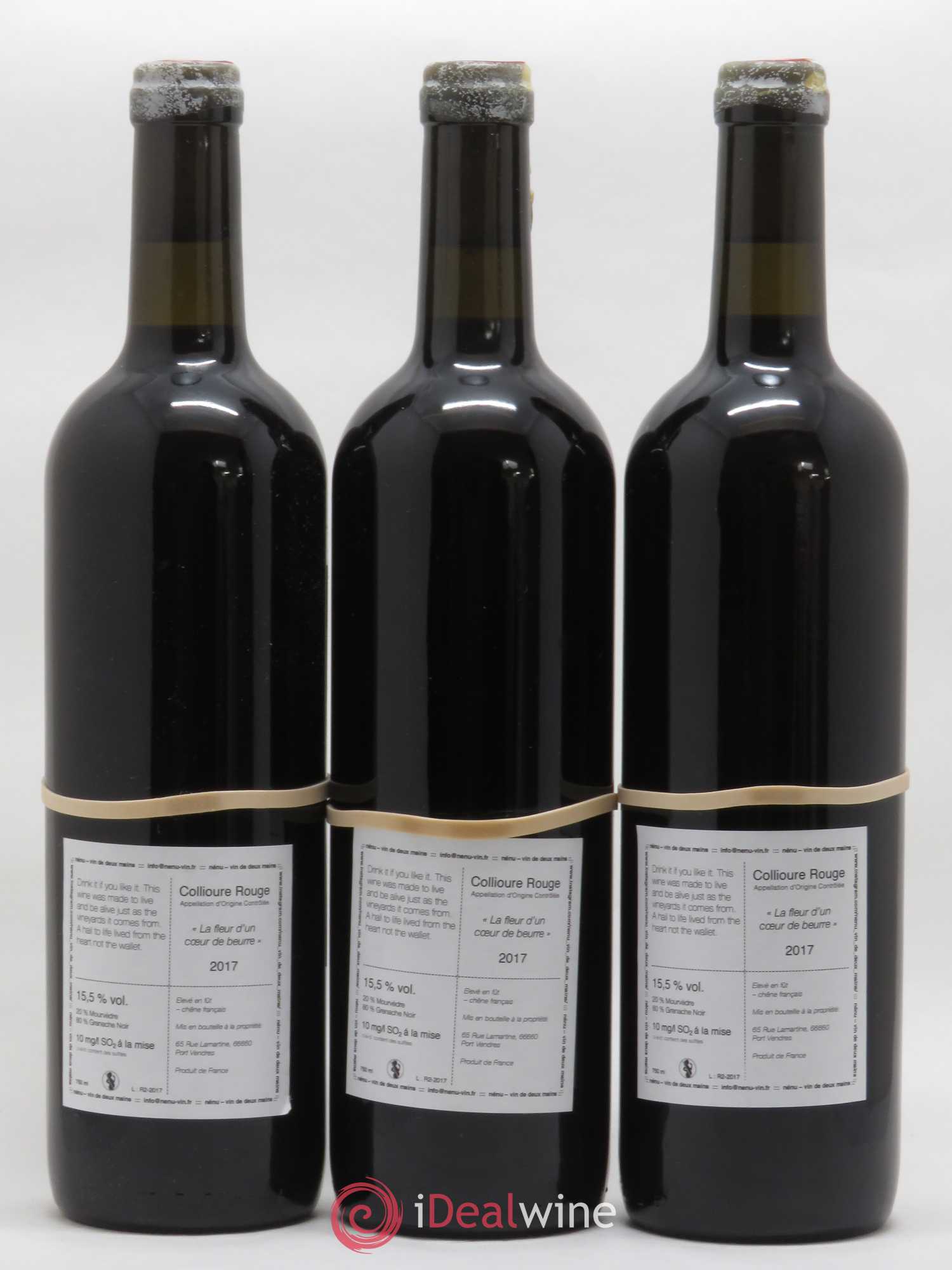 Collioure La Fleur d'un Coeur de Beurre Domaine Nénu - Rasmus Aamand Olesen Vin de deux mains 2017 - Lot de 3 bouteilles - 1