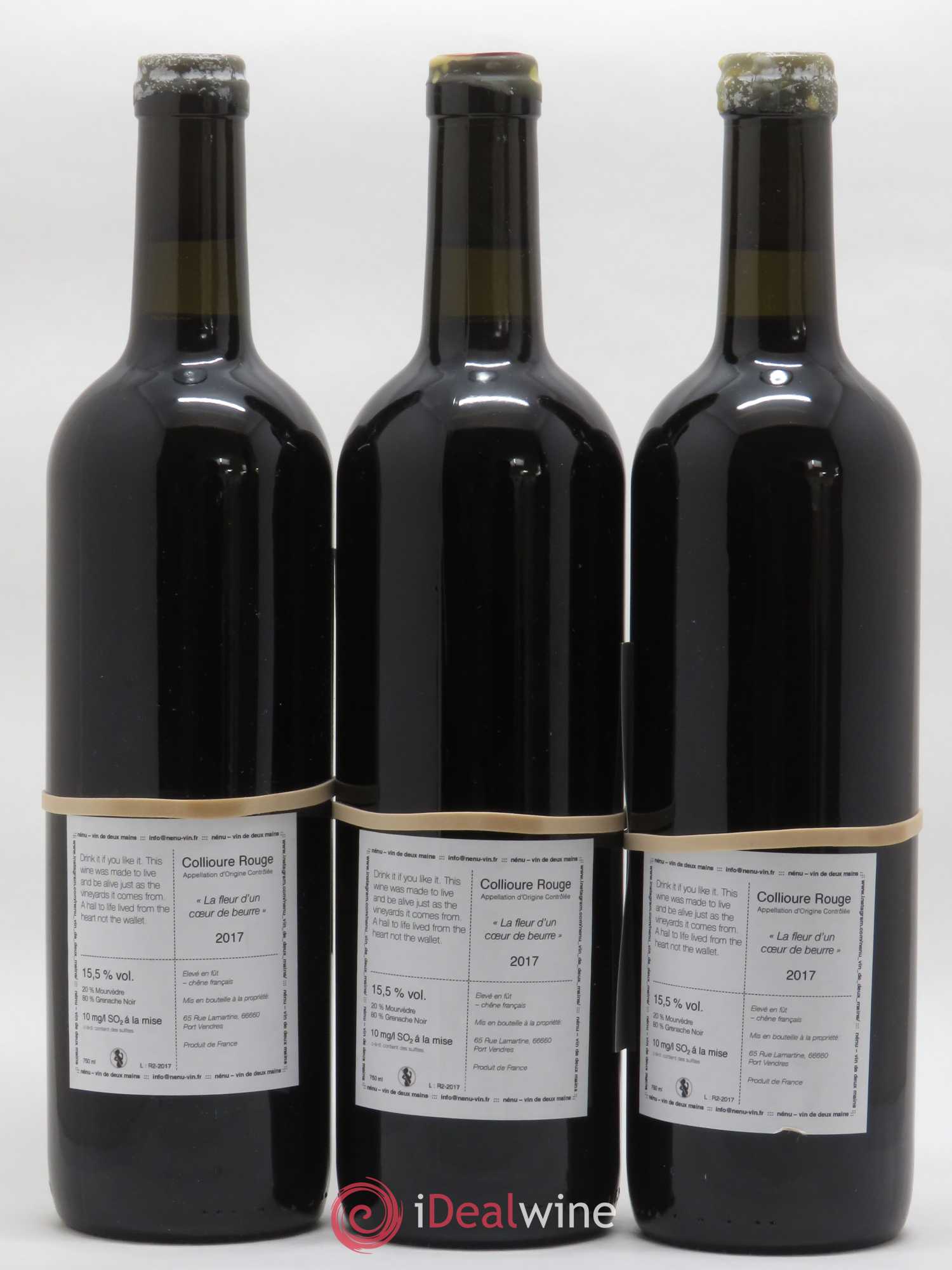 Collioure La Fleur d'un Coeur de Beurre Domaine Nénu - Rasmus Aamand Olesen Vin de deux mains 2017 - Lot de 3 bouteilles - 1