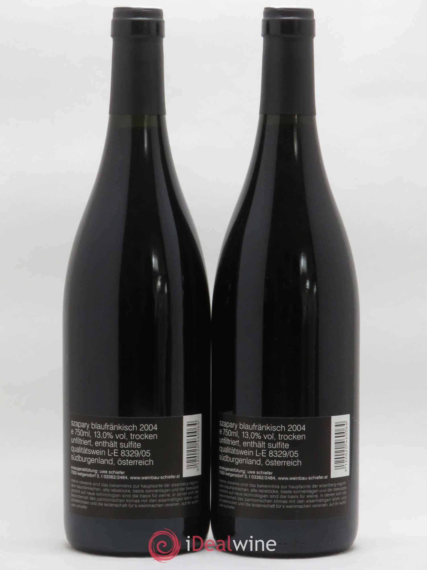 Autriche Szapary Rheibourg Blaufrankisch Eisenberg Schiefer 2004 - Posten von 2 Flaschen - 1