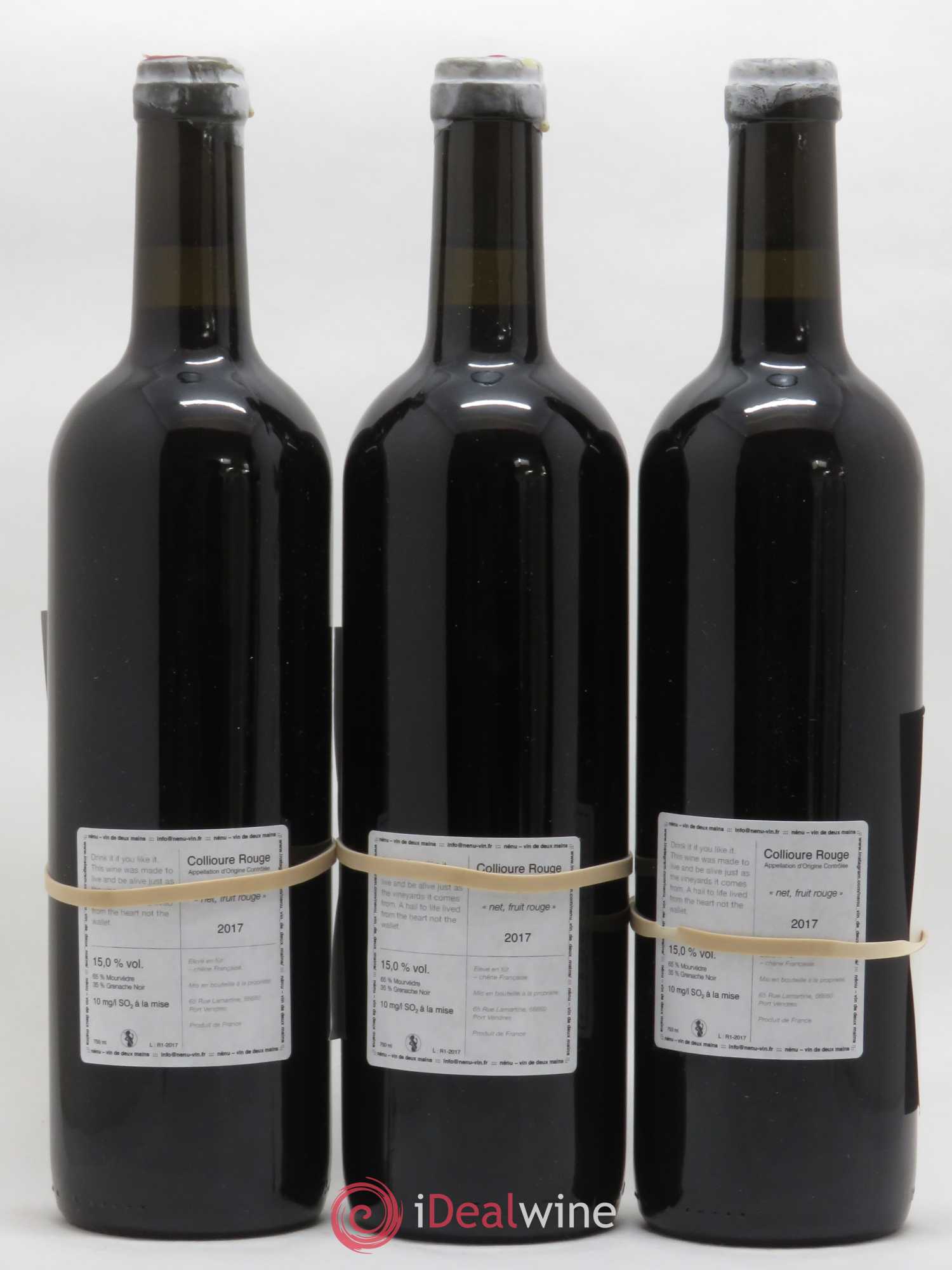 Collioure Vin de Deux Mains Net Fruit rouge Domaine Nénu - Rasmus Aamand Olesen 2017 - Posten von 3 Flaschen - 1