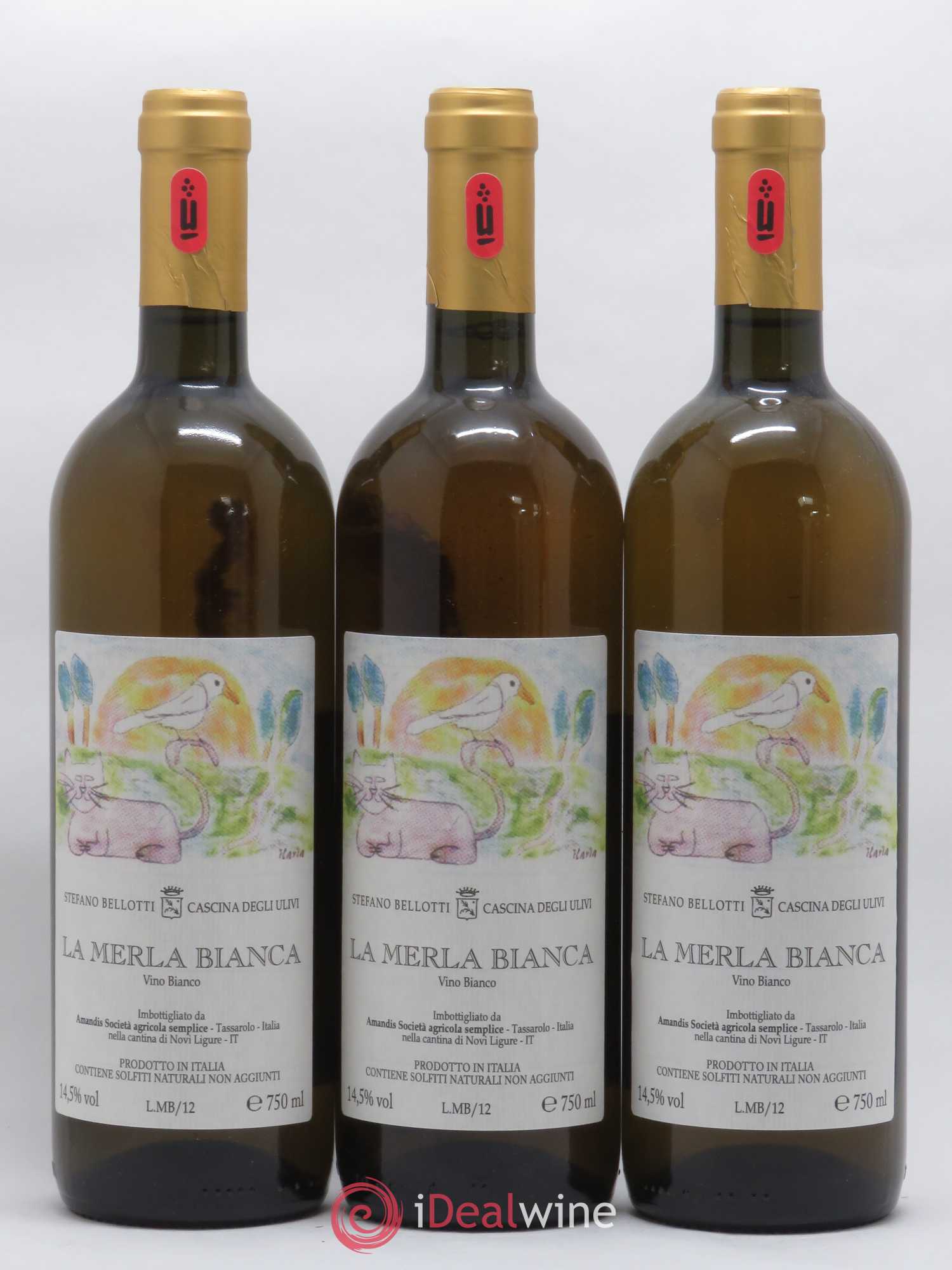 Italie La Merla Bianca Stefano Bellotti 2012 - Posten von 3 Flaschen - 0