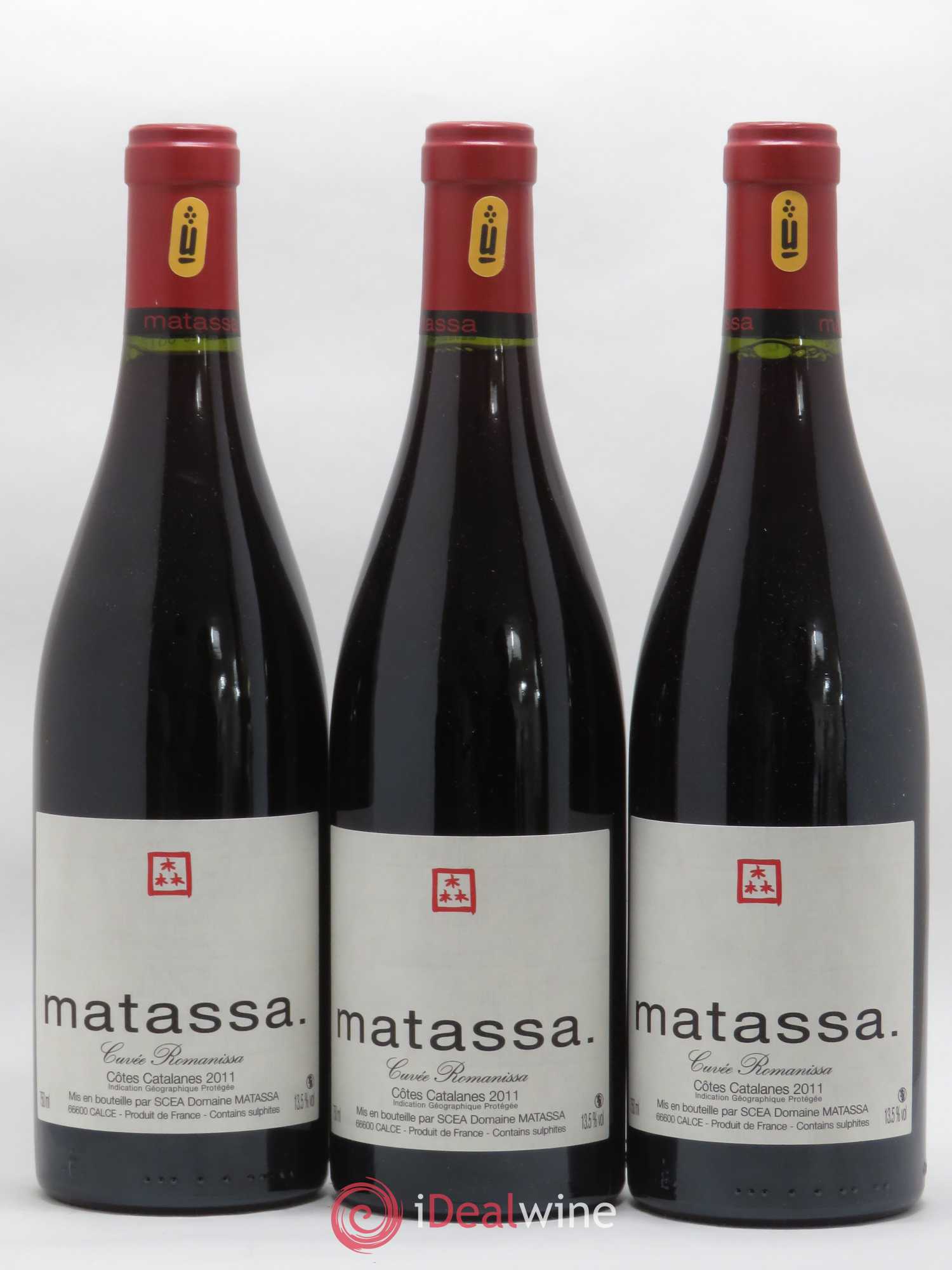 Côtes Catalanes Matassa Cuvée Romanissa 2011 - Lot de 3 bouteilles - 0