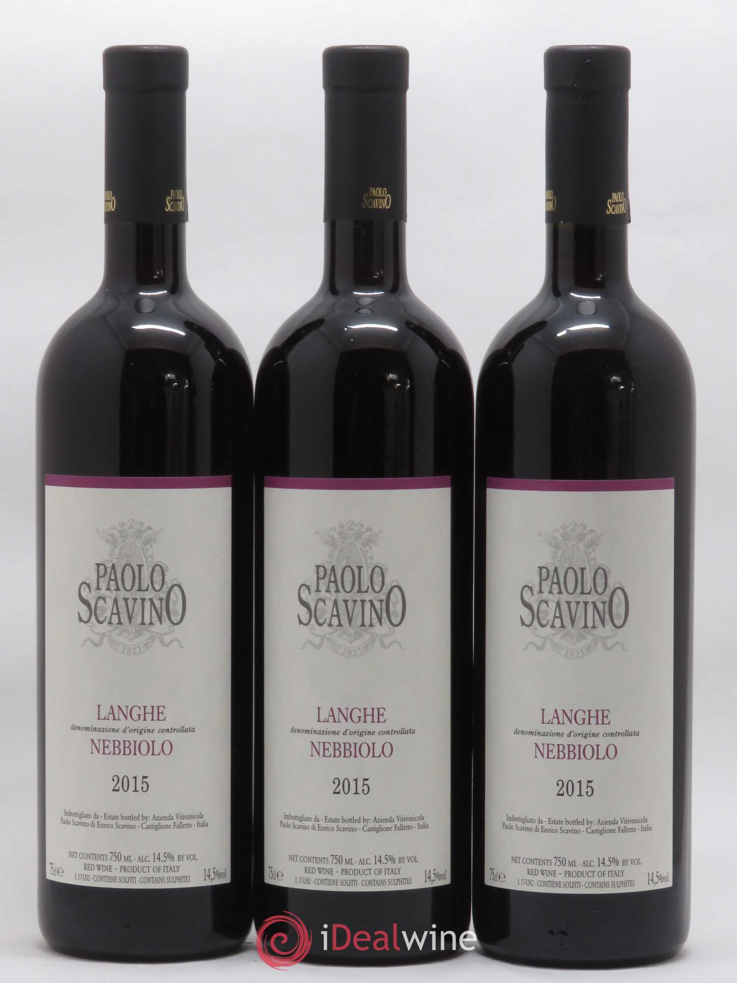 Langhe Nebbiolo Paolo Scavino 2015 - Lot de 3 bouteilles - 0