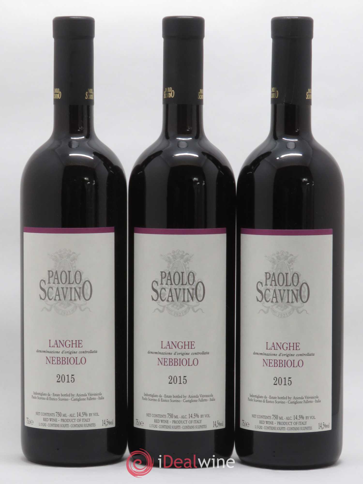 Langhe Nebbiolo Paolo Scavino 2015 - Lot de 3 bouteilles - 0