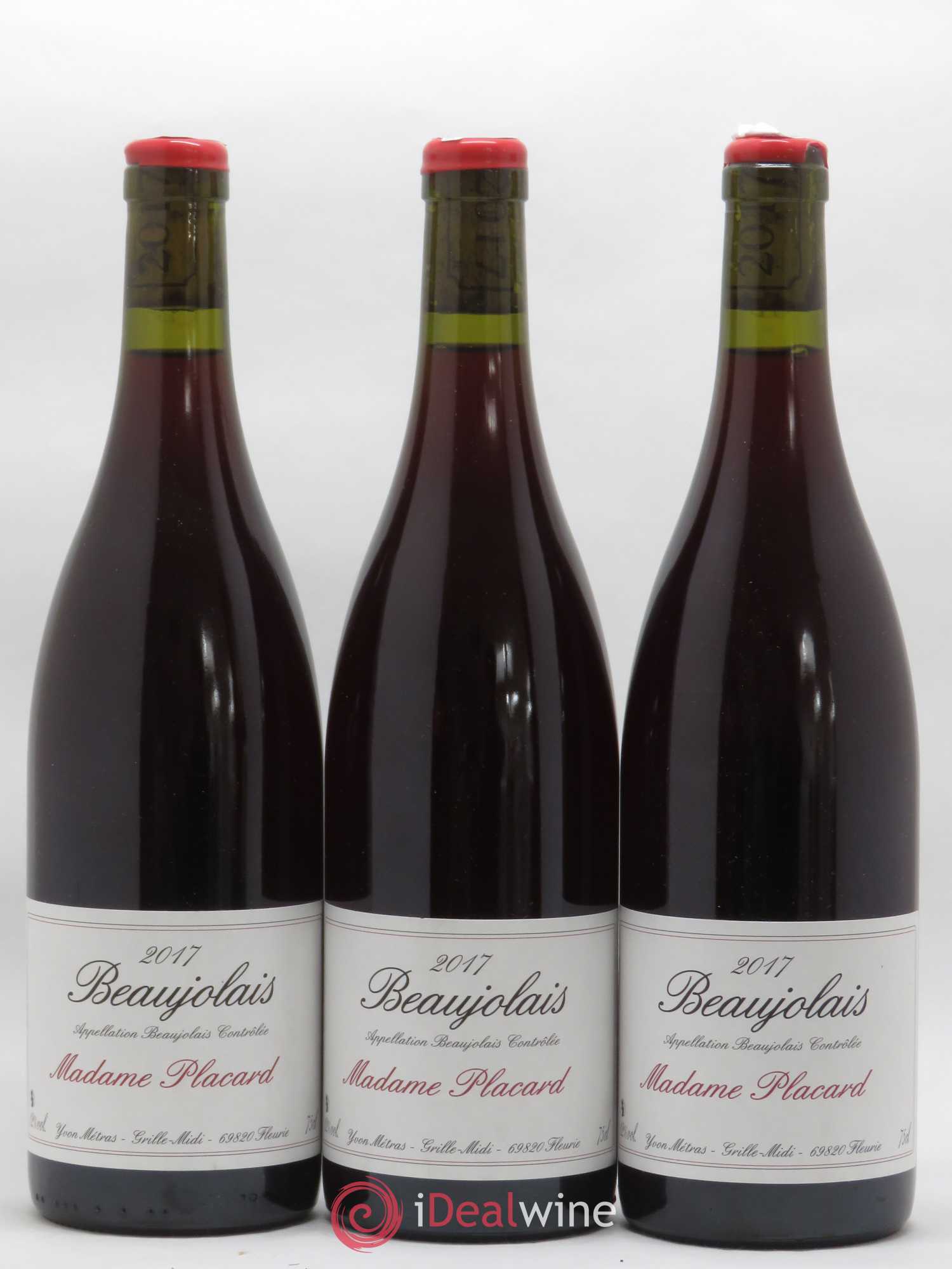 Beaujolais Madame Placard Yvon Métras 2017 - Lot de 3 bouteilles - 0
