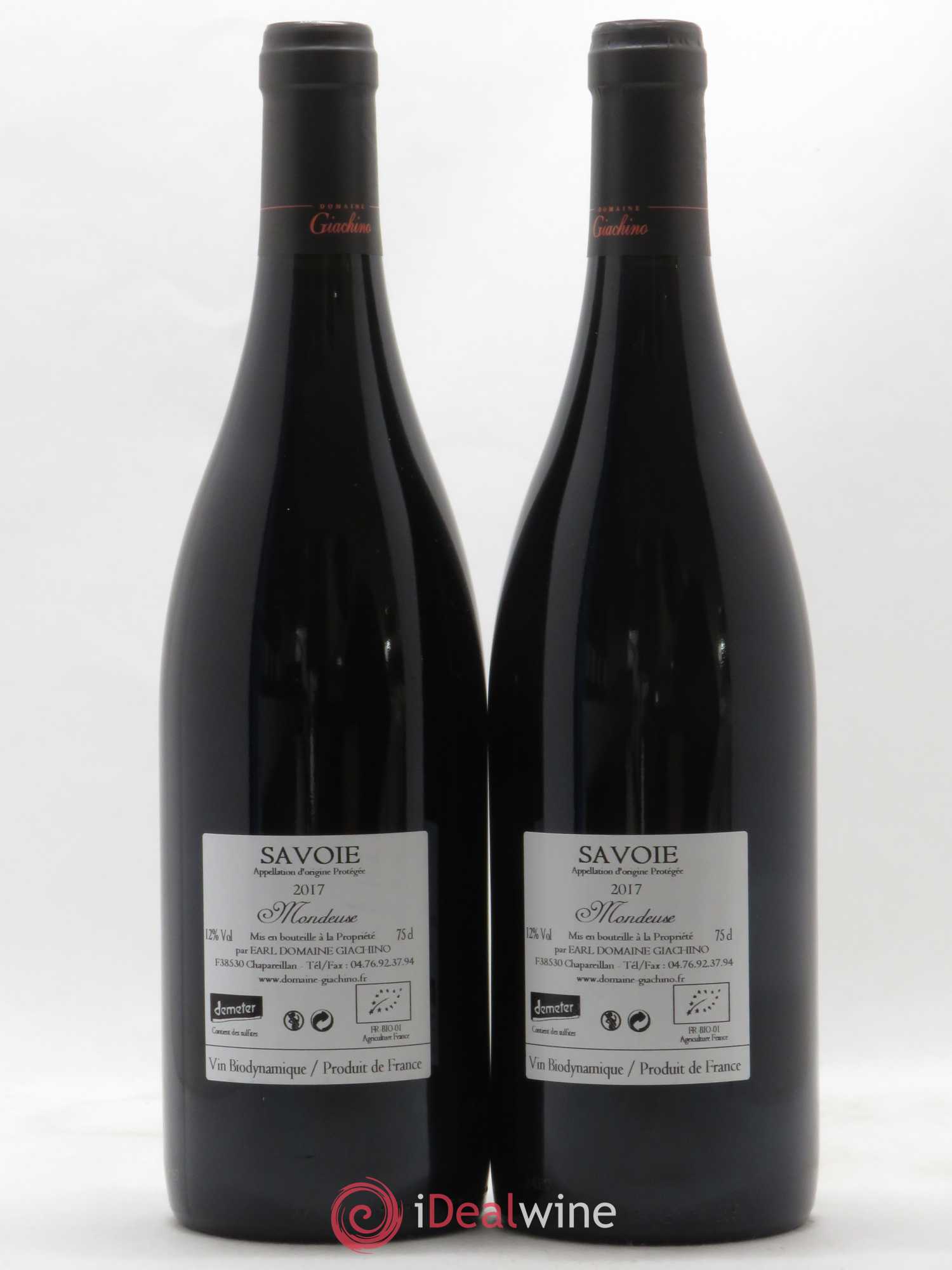 Vin de Savoie Mondeuse Giachino 2017 - Lot de 2 bouteilles - 1